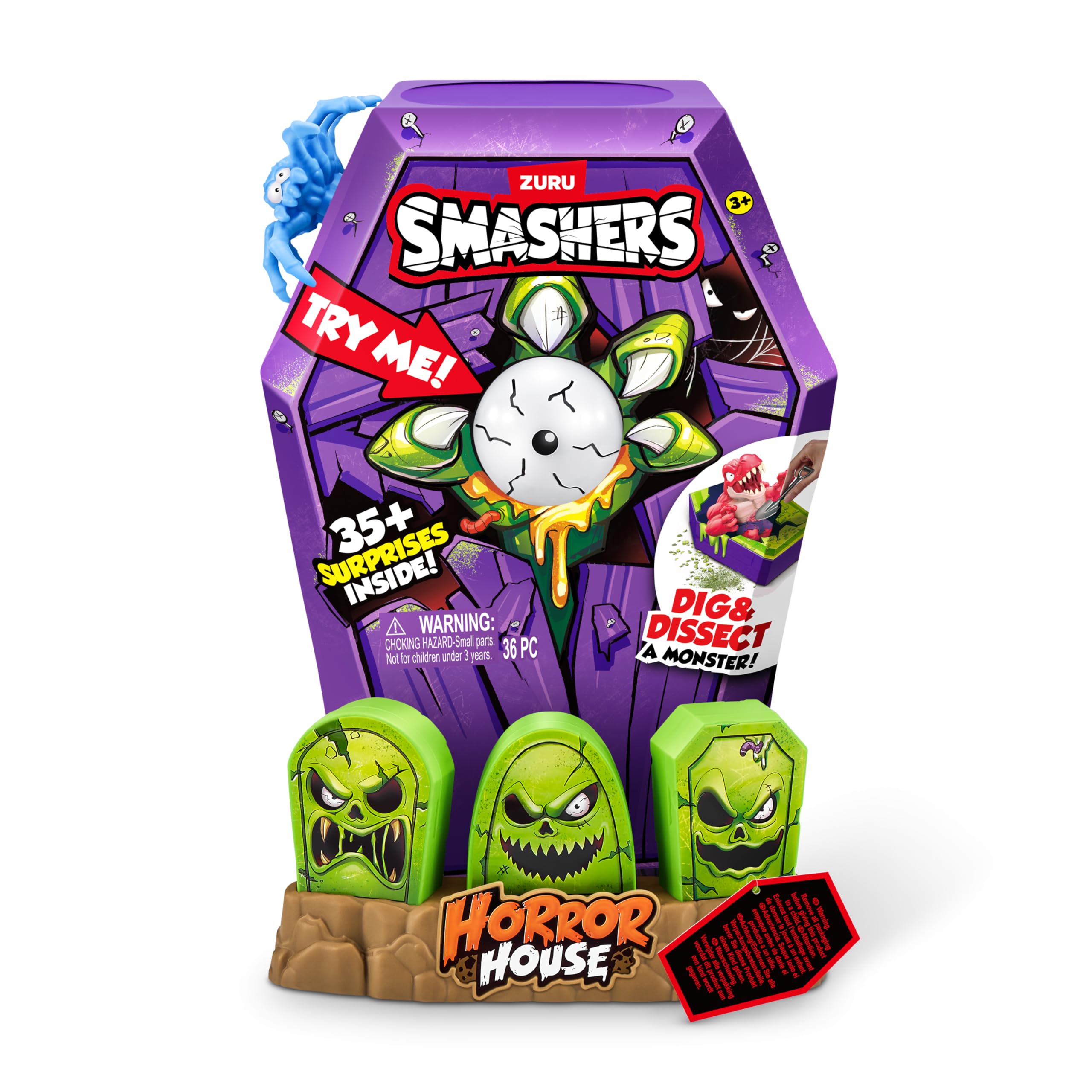 ZURU SMASHERS Mega Horror House (Blood Shark) Interactive Toy with 35+ Surprises | Ages 3+