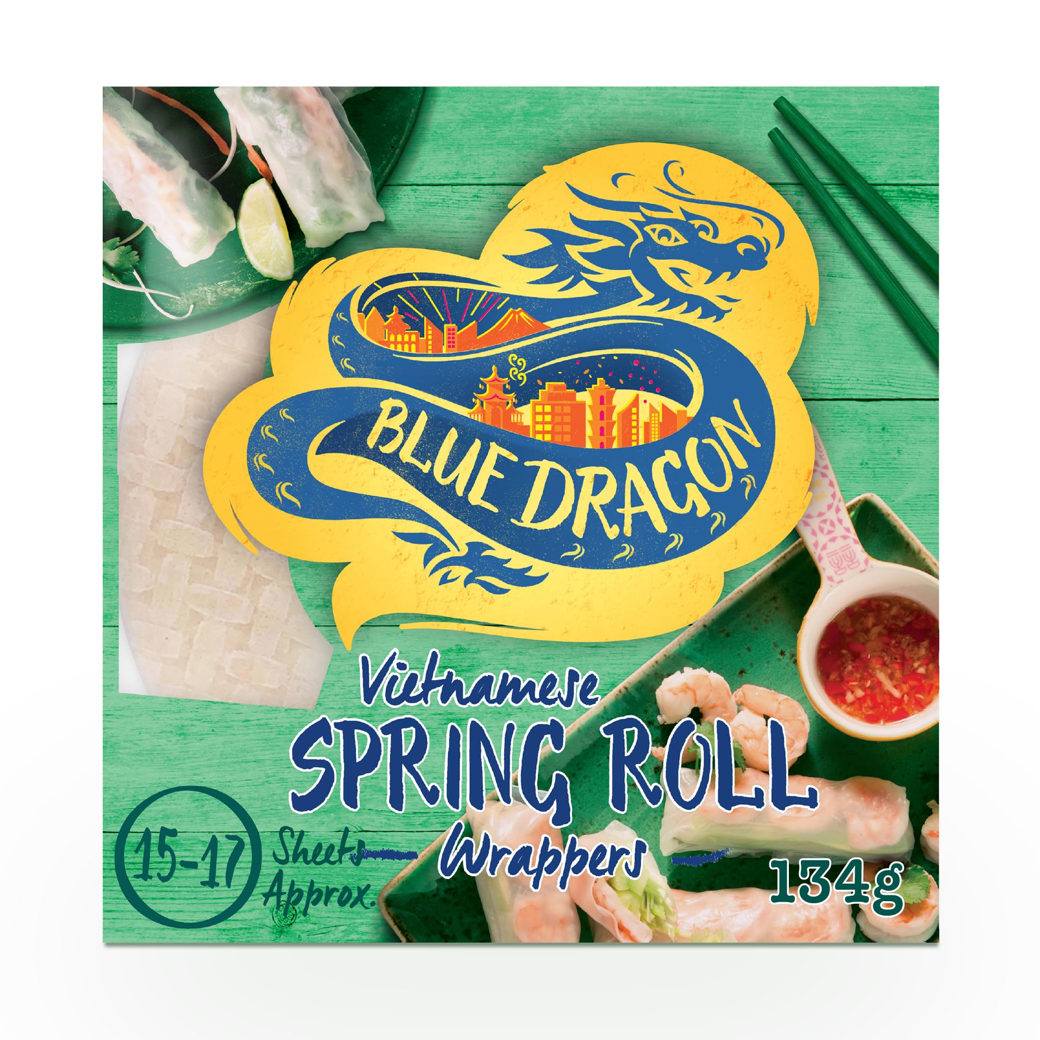 Blue Dragon Spring Roll Wrappers - Vegan & Gluten-Free Rice Paper, 134g 1
