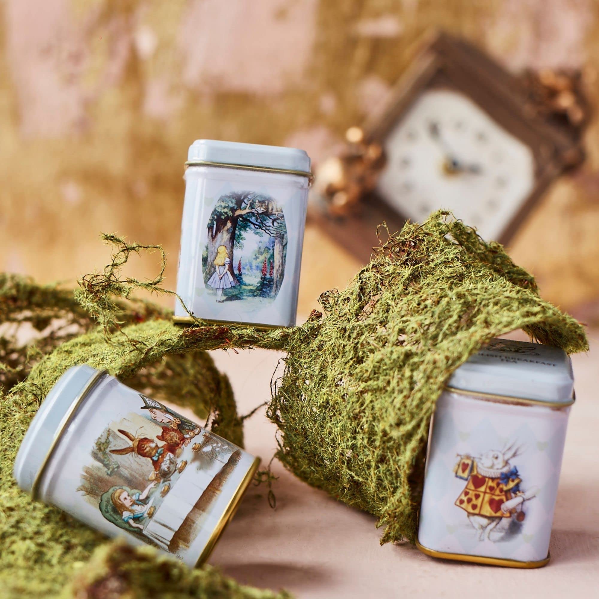 New English Teas Alice in Wonderland Triple Mini Tin Set - Loose Leaf Black Tea Collection 4