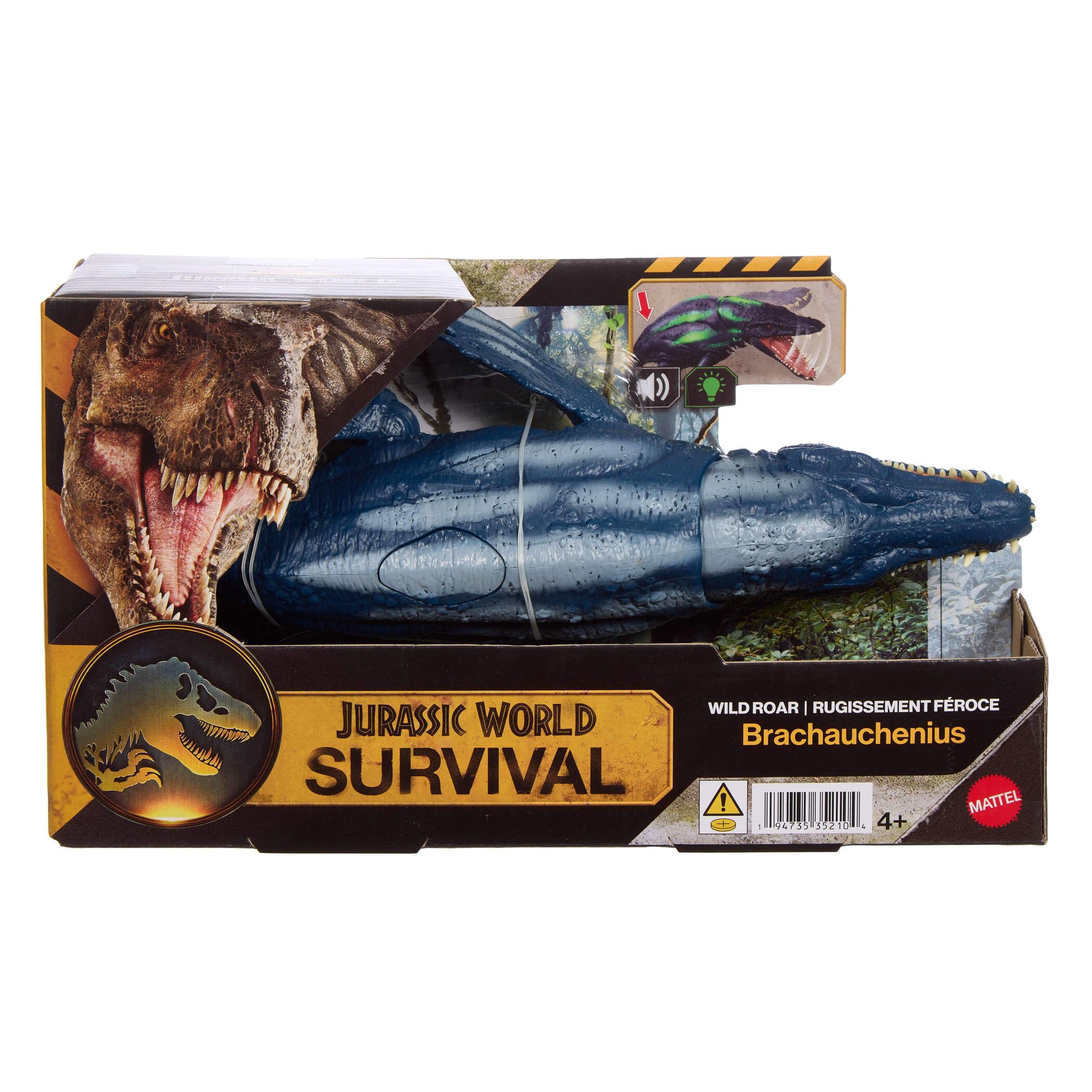 Mattel Jurassic World Wild Roar Brachauchenius Dinosaur Action Figure Toy - 12.4 Inch, Ages 4+ 6