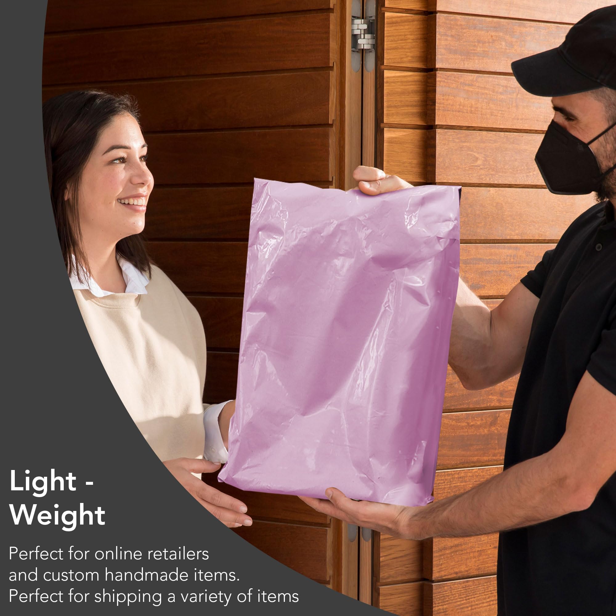 iSOUL 125 Pink Poly Mail Bags - 5 Assorted Sizes (4.5x7 to 12x16 in) | Self-Seal