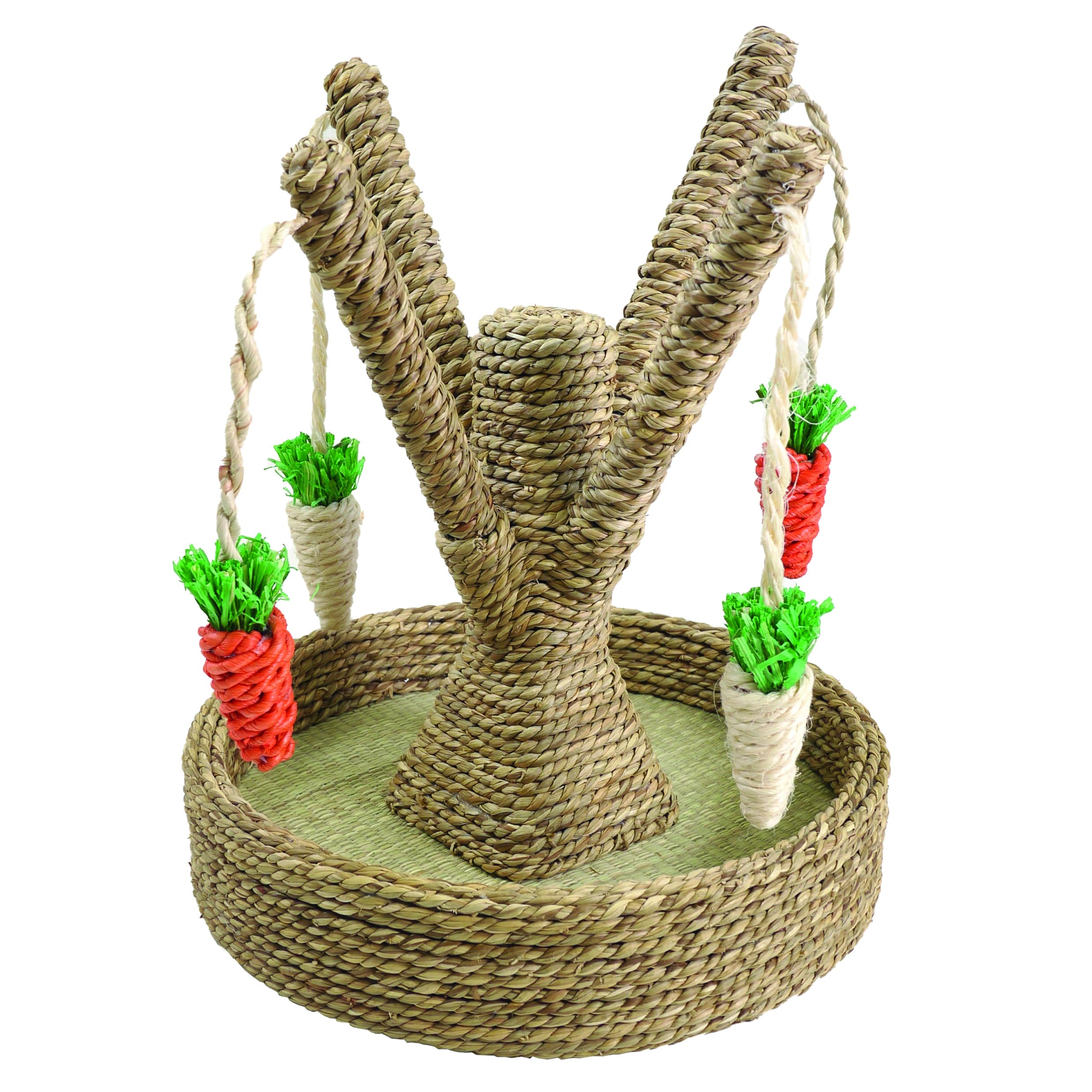 Rosewood Bunny Fun Tree Activity Toy - Seagrass & Corn Leaf | Small Animals 1
