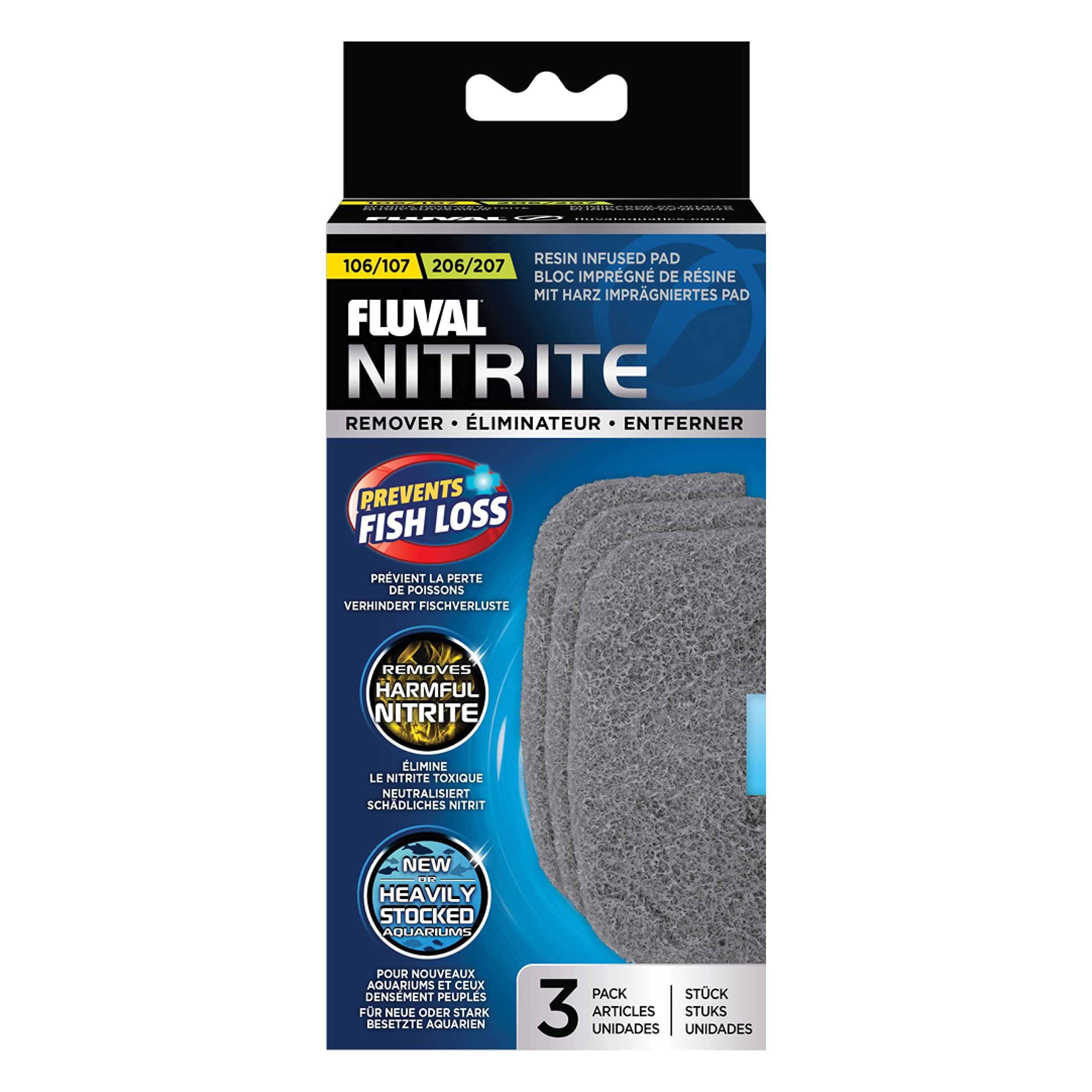 Fluval Nitrite Remover Pad for 106/107 & 206/207 Filters | Reduces Nitrite | Traps Debris 1