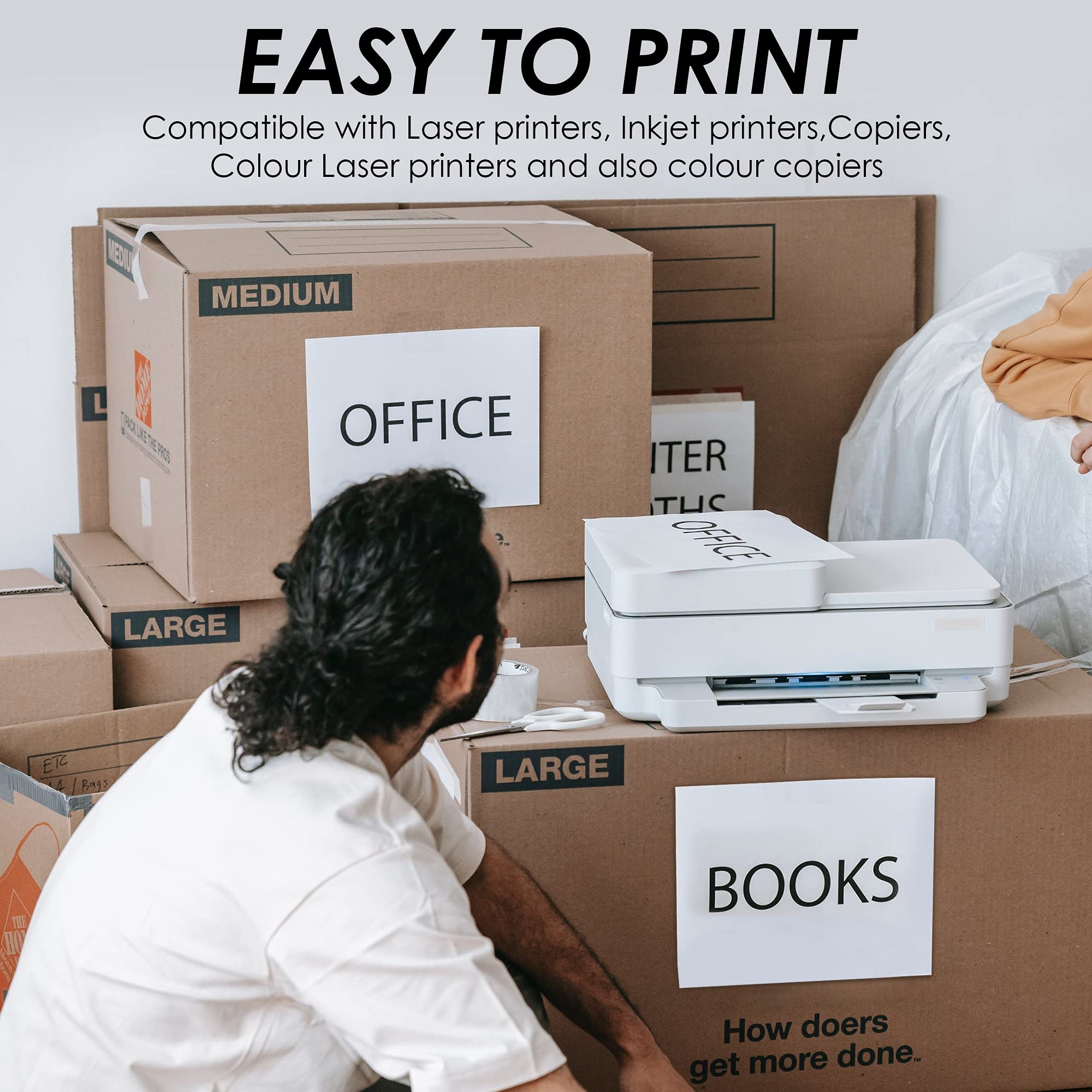 iSOUL A4 Printer Labels - 1 Label Per Sheet, 20 Sheets, Matte White, Inkjet & Laser Compatible 4