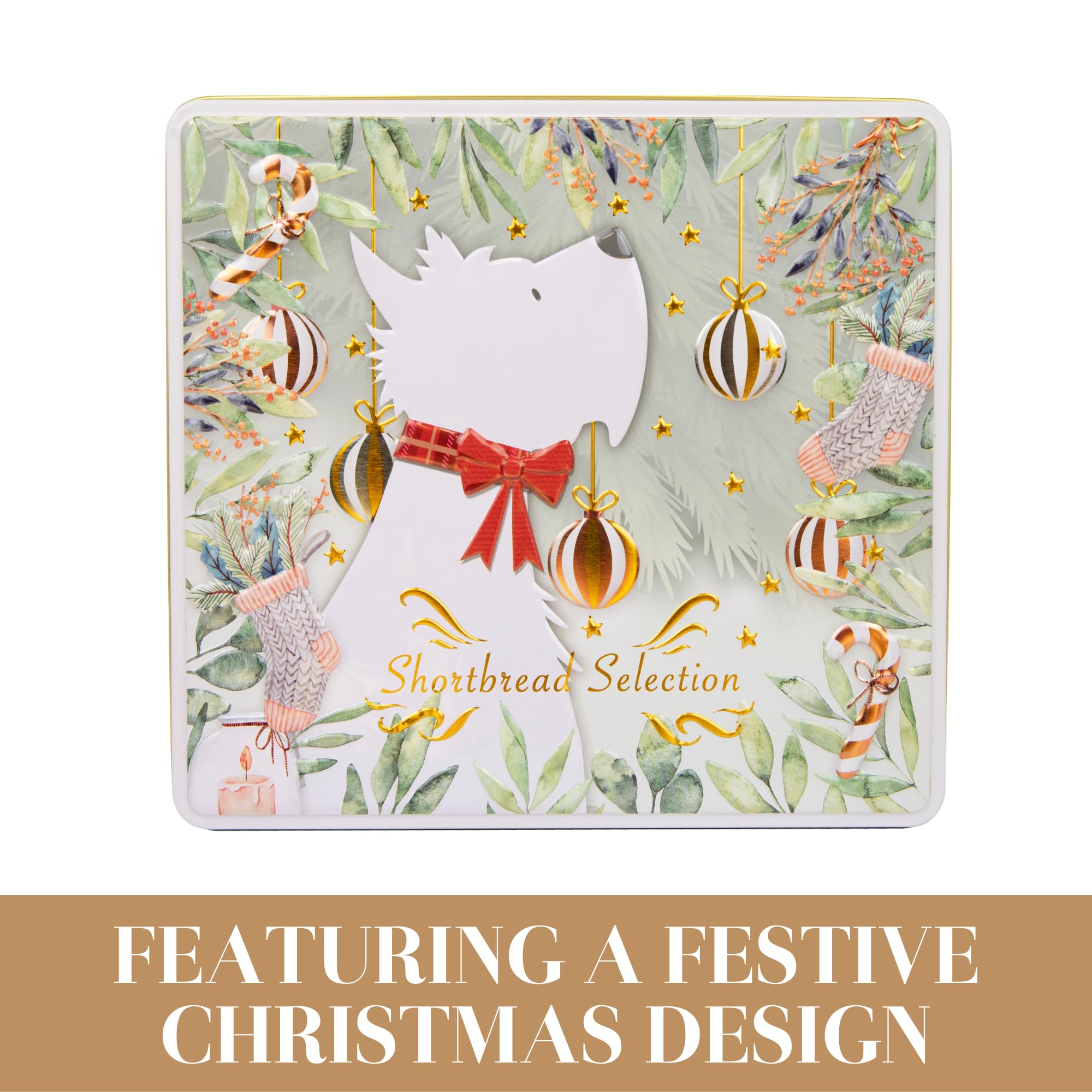 The Silver Crane Co. - Scottie Dog Biscuits Tin Traditional Scottish Shortbread Gift Set 10