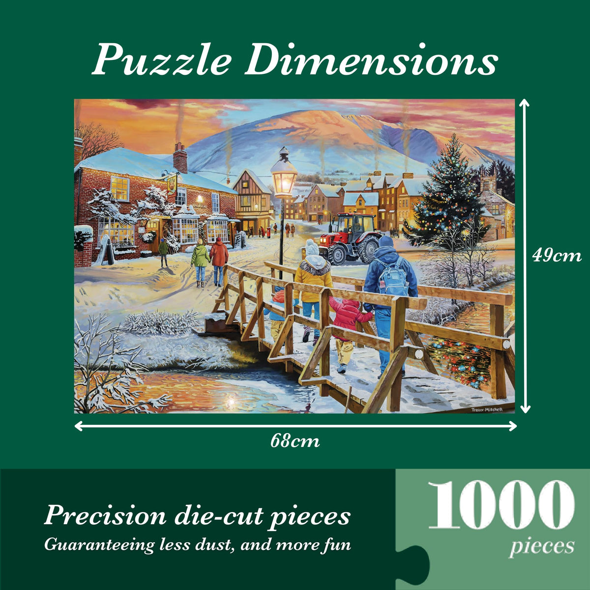 Falcon A Festive Stroll - 1000 Piece Jigsaw Puzzle for Adults | 68 x 49cm | Recycled Cardboard