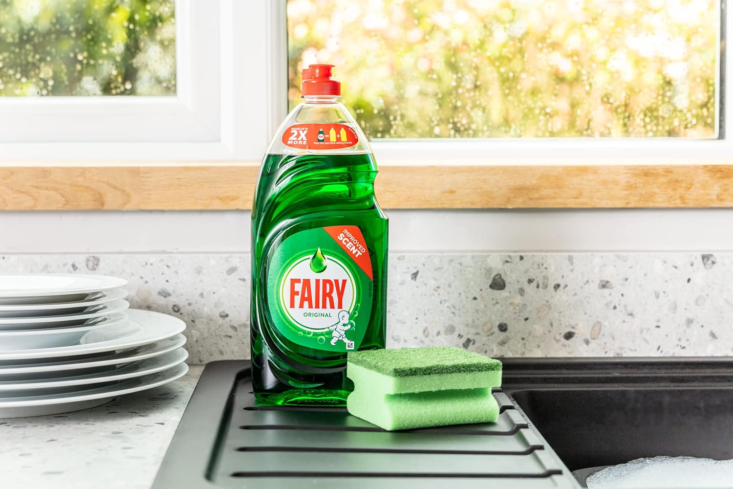 Addis Fairy Originals Non-Scratch Dual Sponge Scourer with Crystals - Pack of 6 6