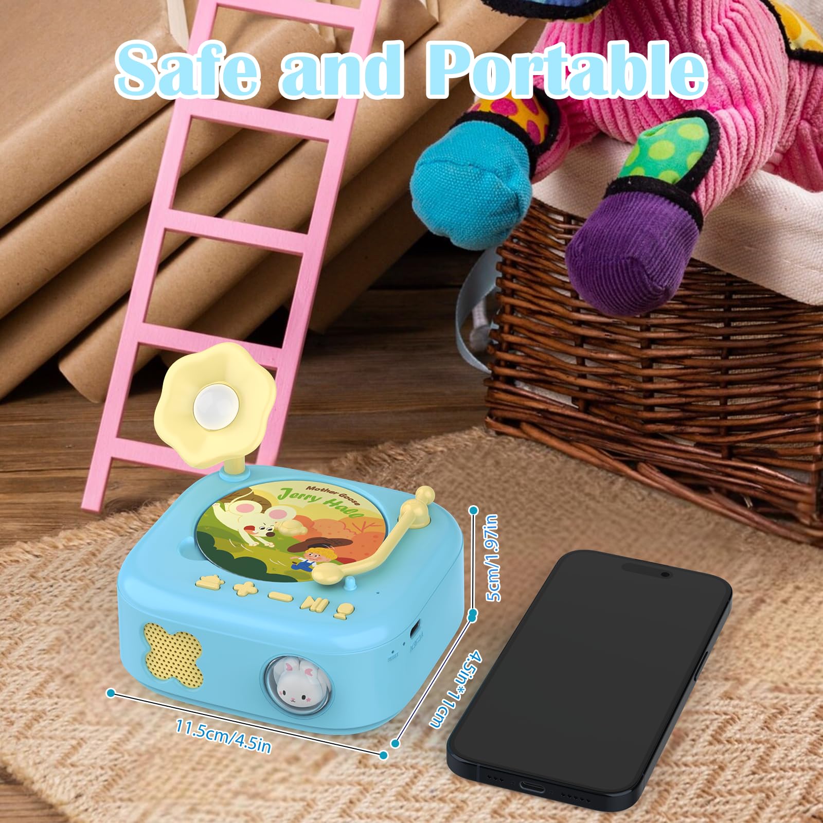 HOMESTEC Talking Flash Cards Record Player Story Player with 60pcs Cards 5