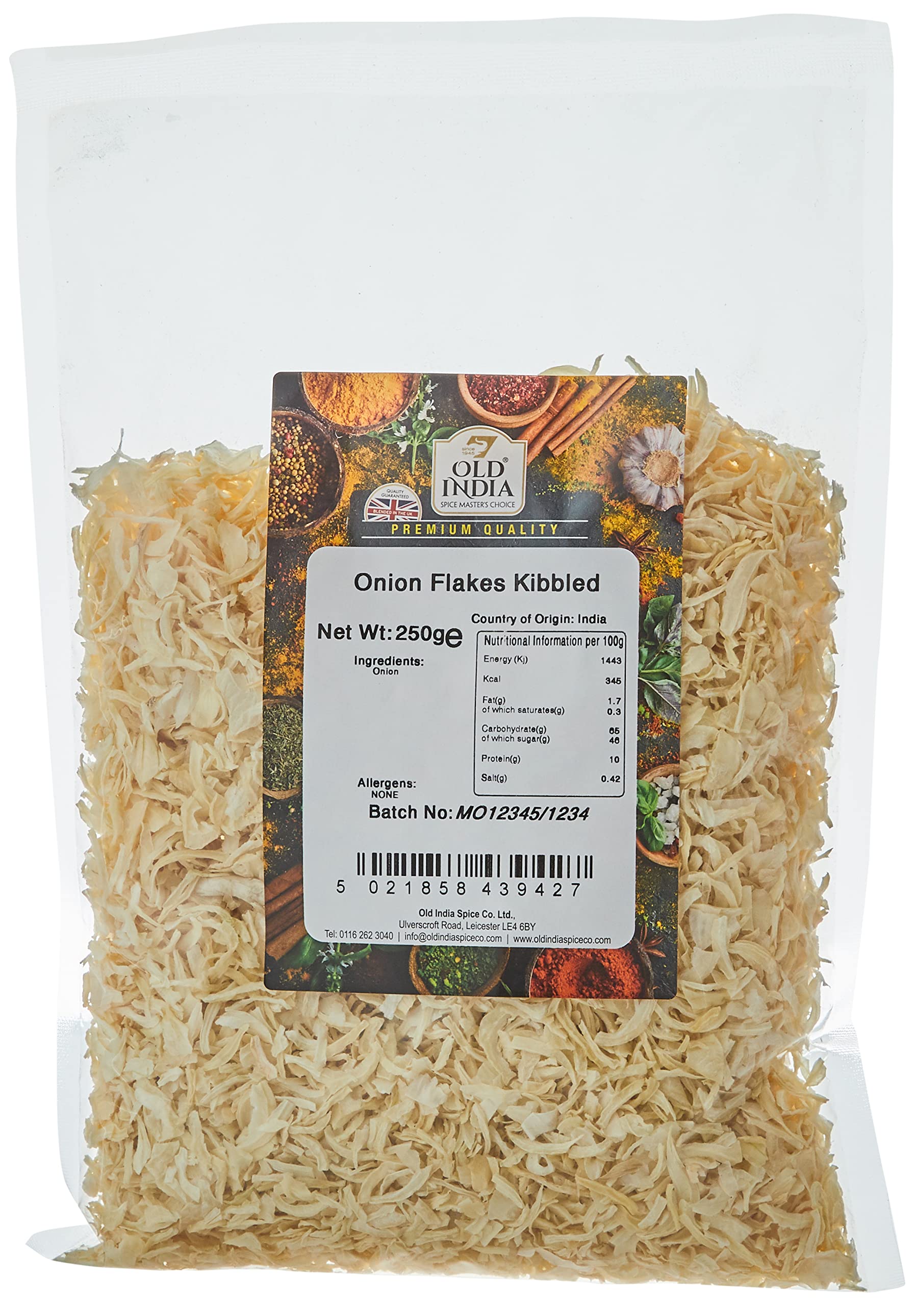Old India Onion Flakes Kibbled 250g 4