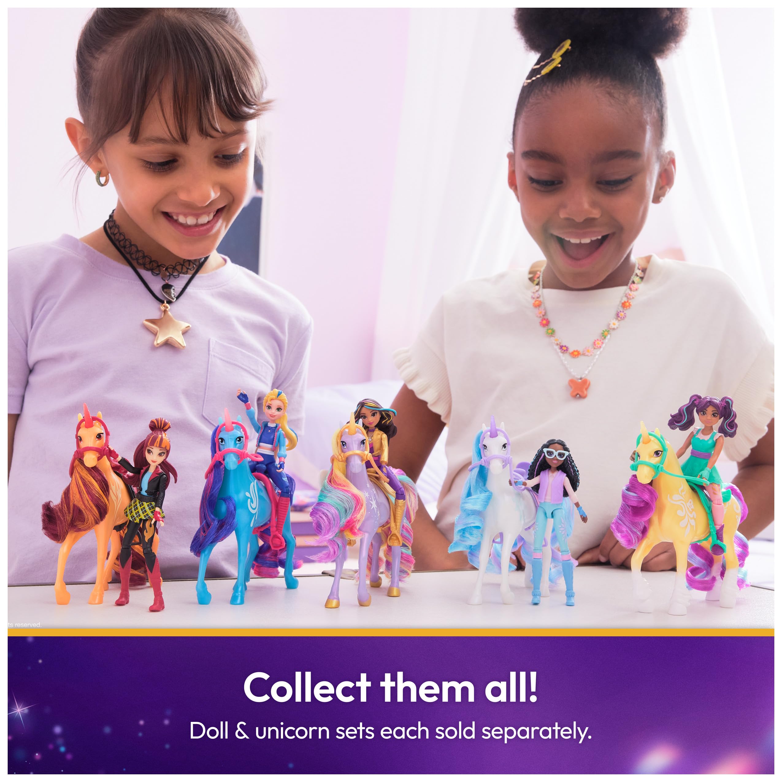 Unicorn Academy Layla & Glacier Set with 2 Riding Accessories and Hair Styling Tool | Ages 4+ 6