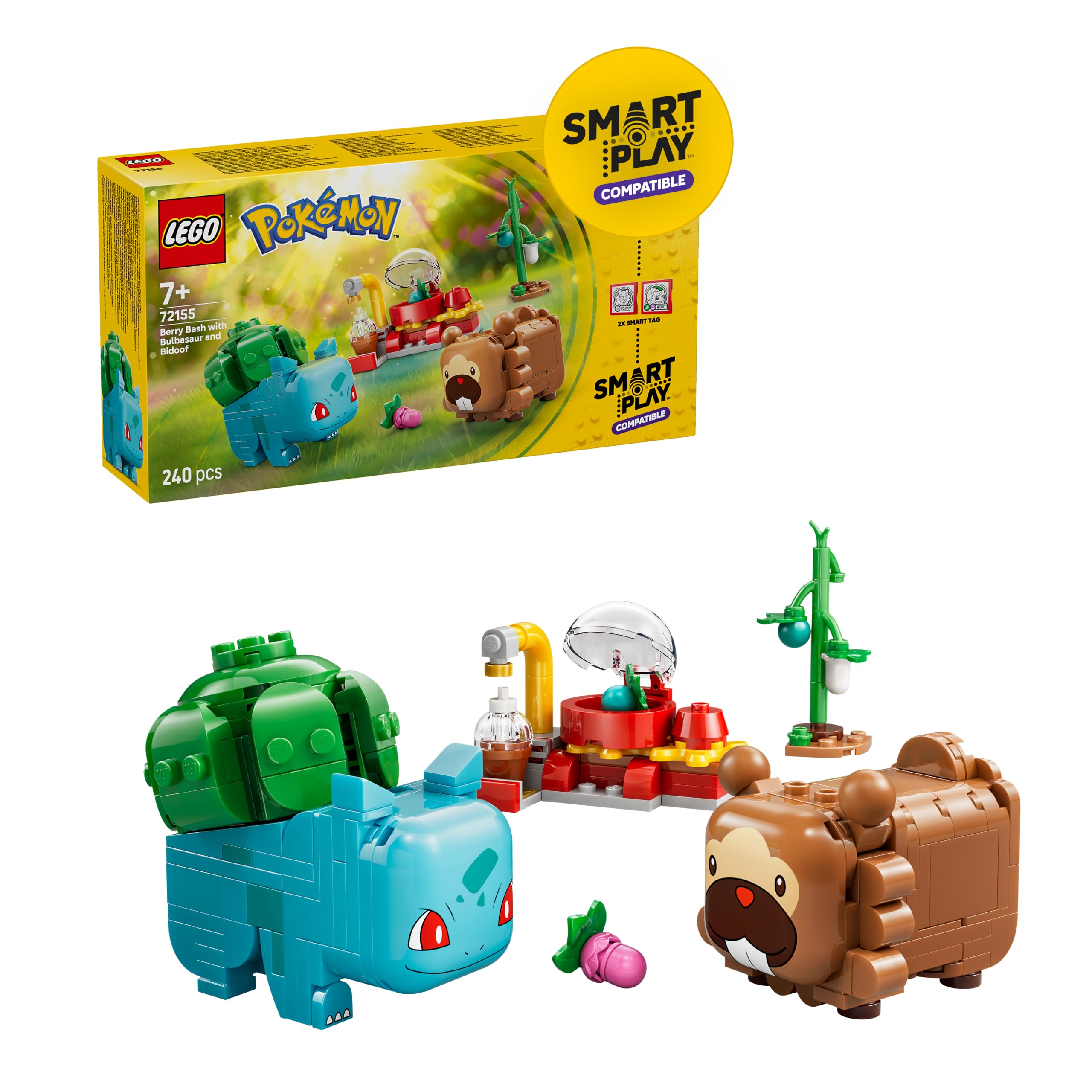 LEGO Pokémon SMART Play: Berry Bash with Bulbasaur and Bidoof Building Set | Ages 7+