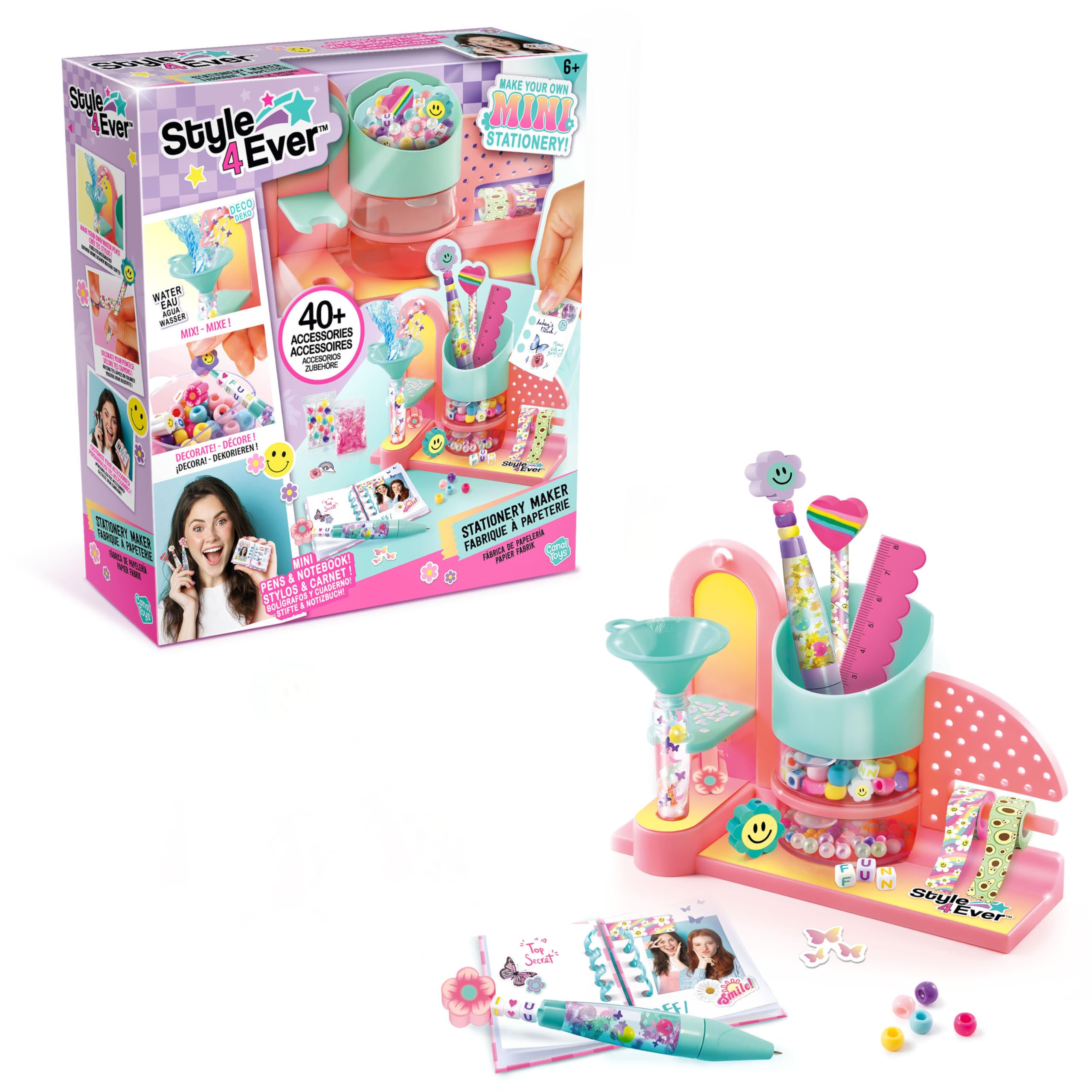 Canal Toys Mini Stationery Factory Set - Create & Customize Pens, Pencils & Notebooks 10