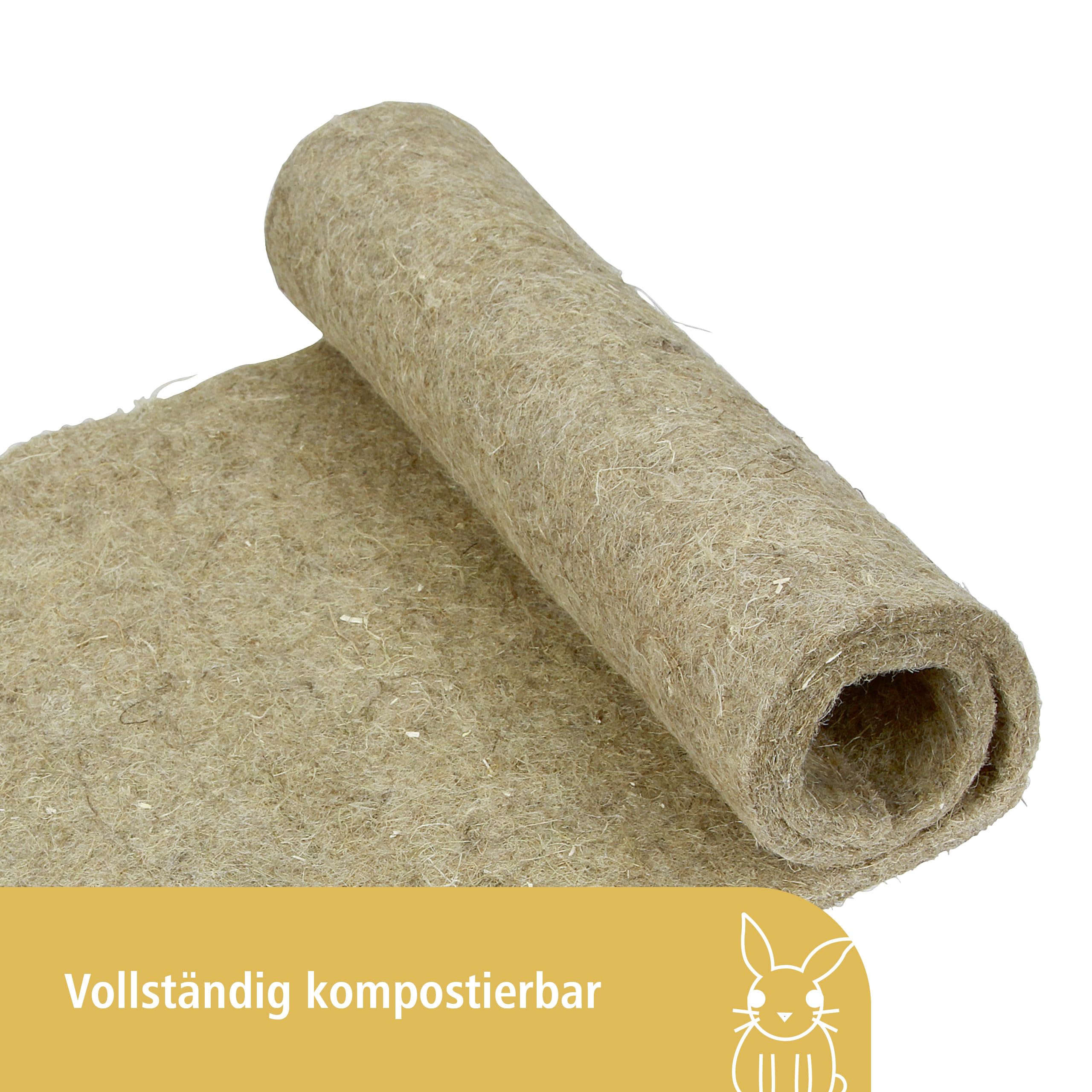 Kerbl Pet Hemp Rodent Mat - Natural Cage Liner | 40 x 25 x 1 cm | Absorbent 5