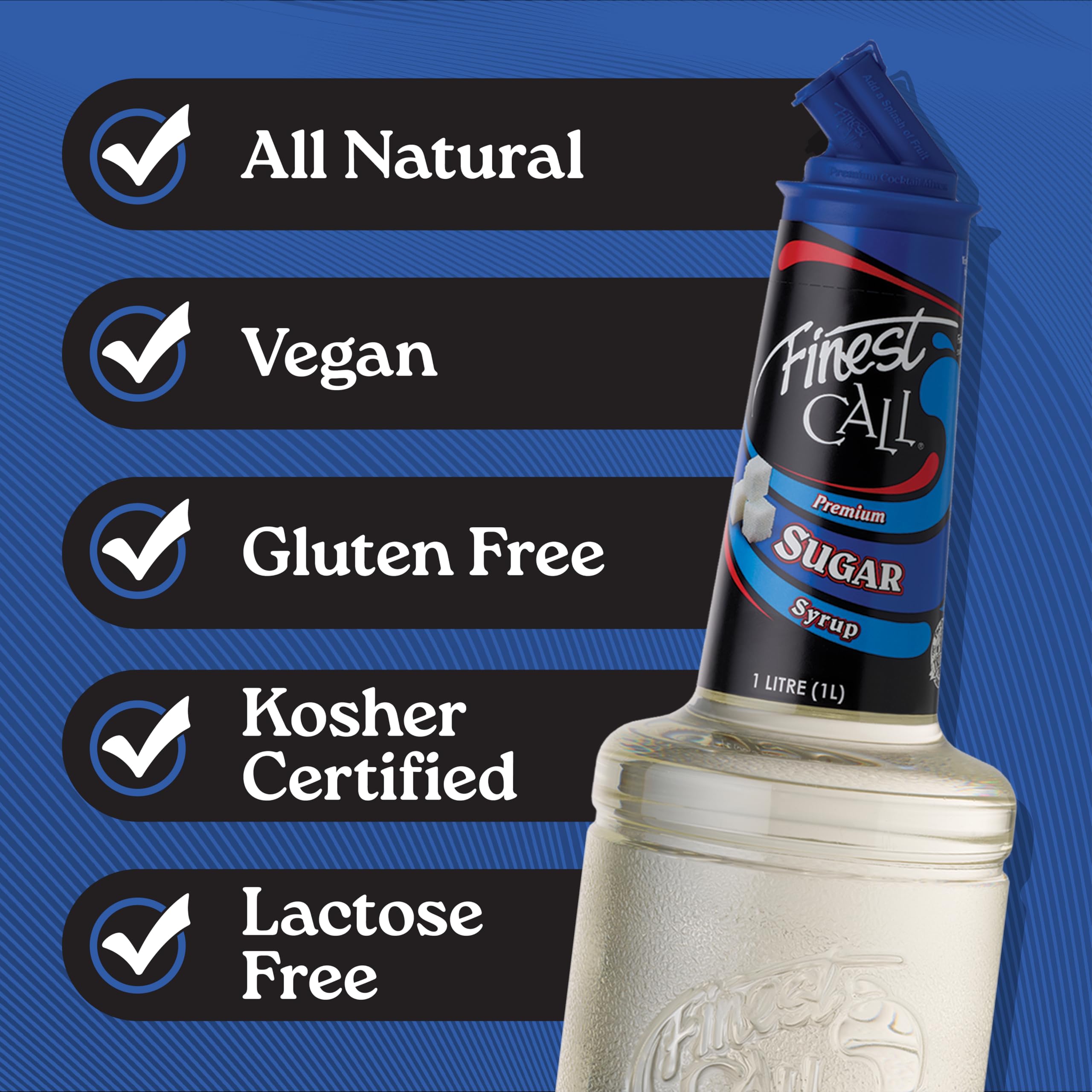 Finest Call Sugar Syrup - Pure Cane Sugar Cocktail Essential | 1 L Liquid 2
