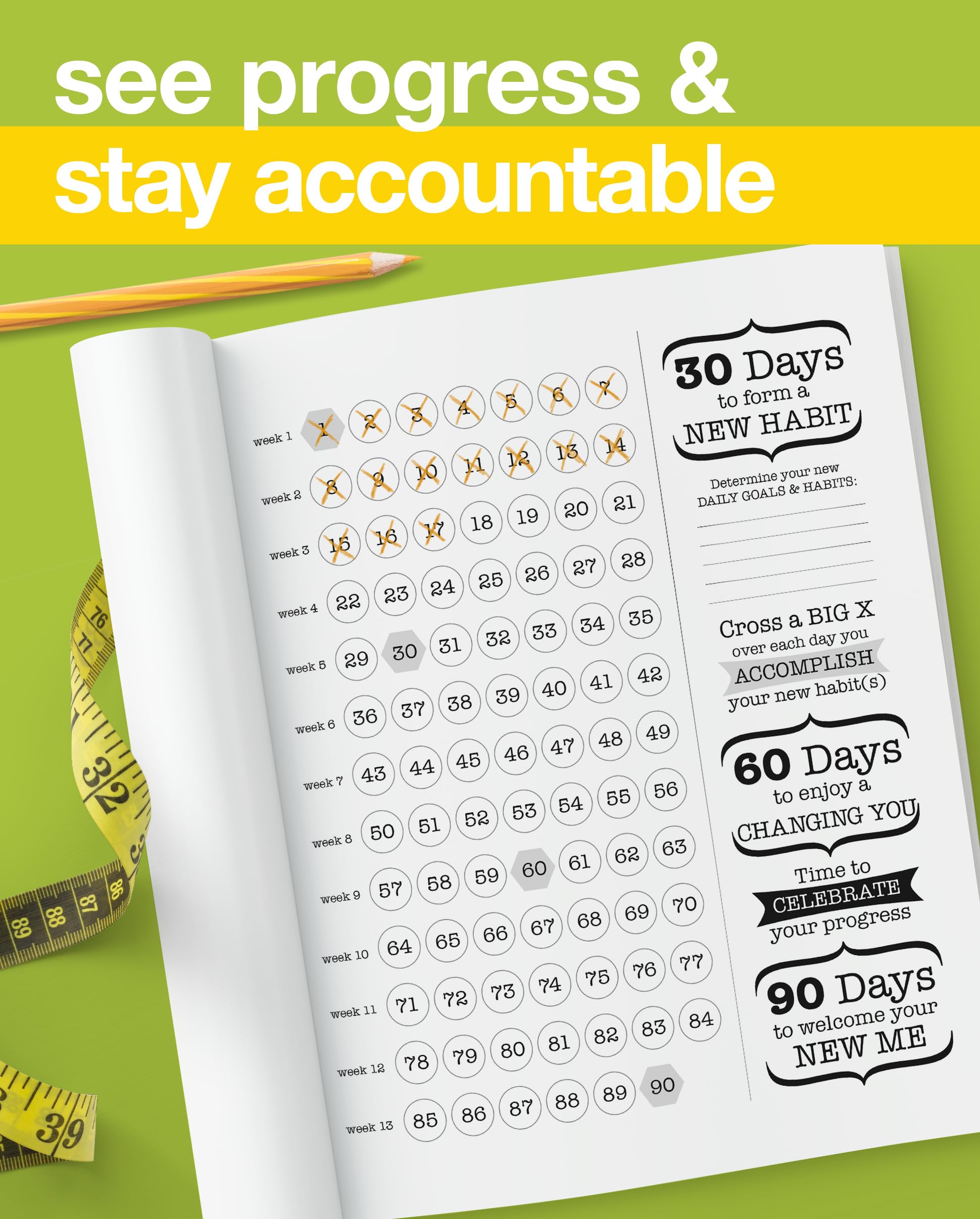 Happy Books Hub Hello New Me: 90-Day Food and Exercise Journal | Daily Meal and Activity Tracker | Paperback 3