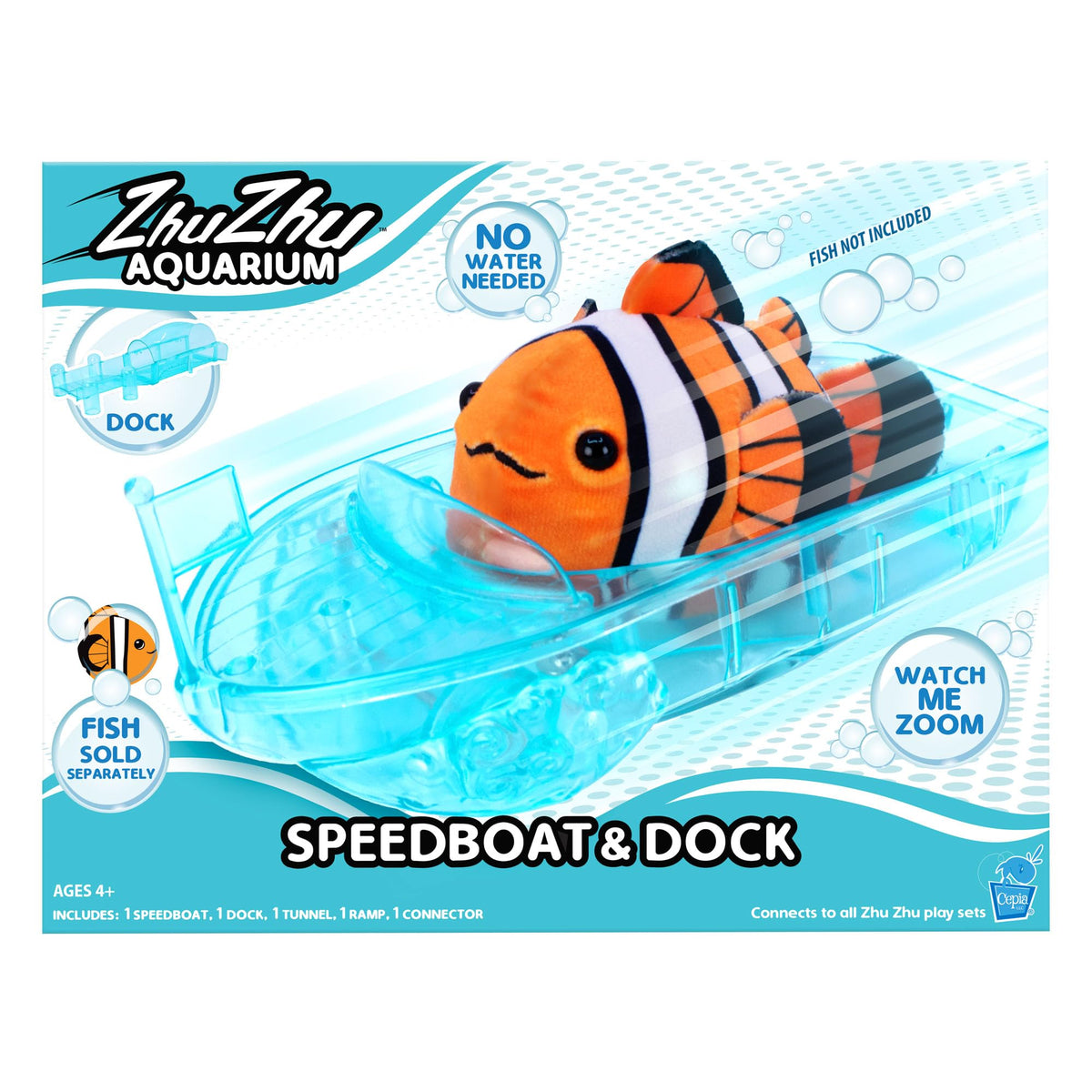 John Adams Zhu Zhu Pets Aquarium Speedboat and Dock Playset | Ages 4+