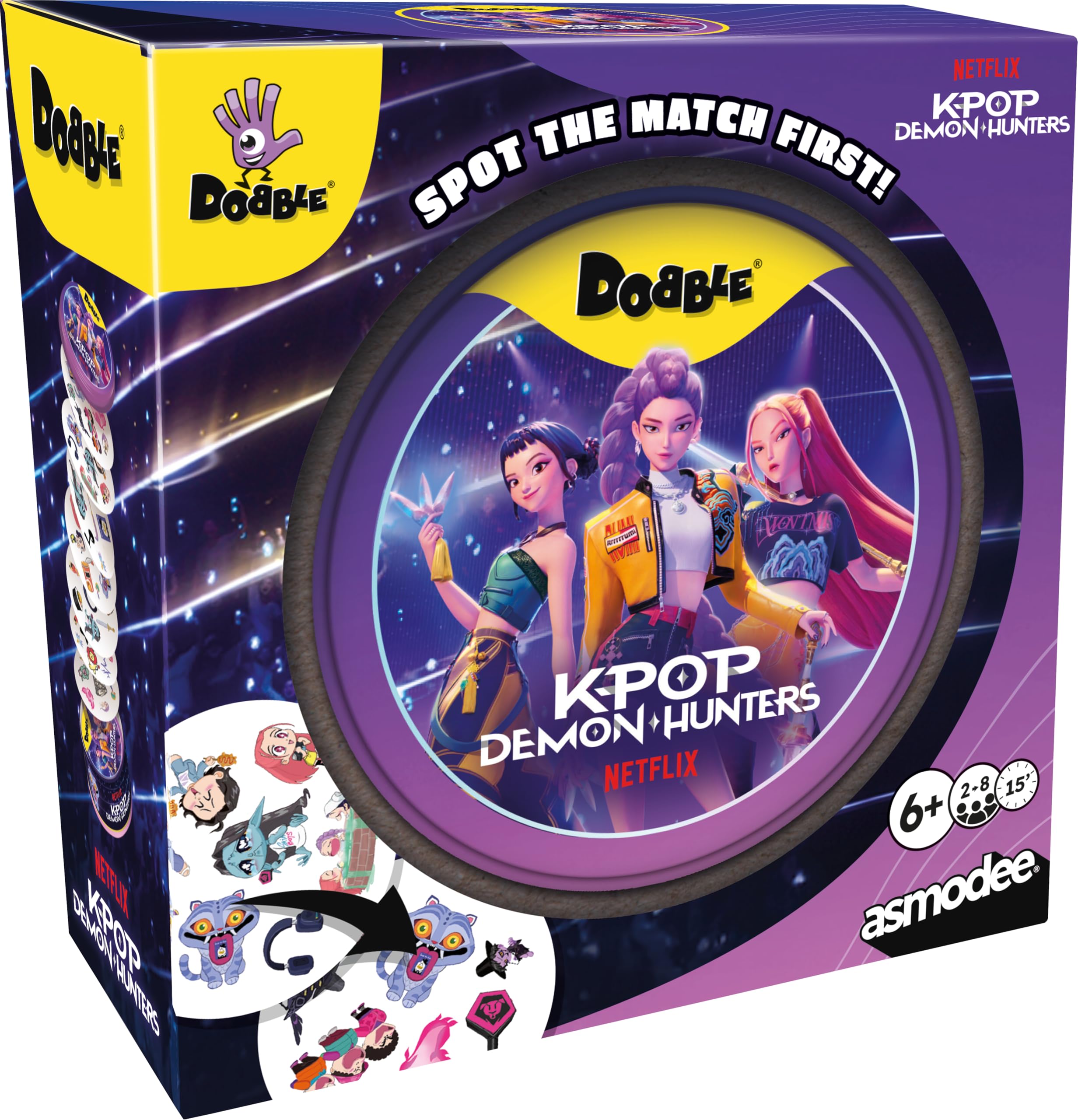 Asmodee Dobble K-POP Demon Hunters Family Card Game | Ages 6+ | 2-8 Players