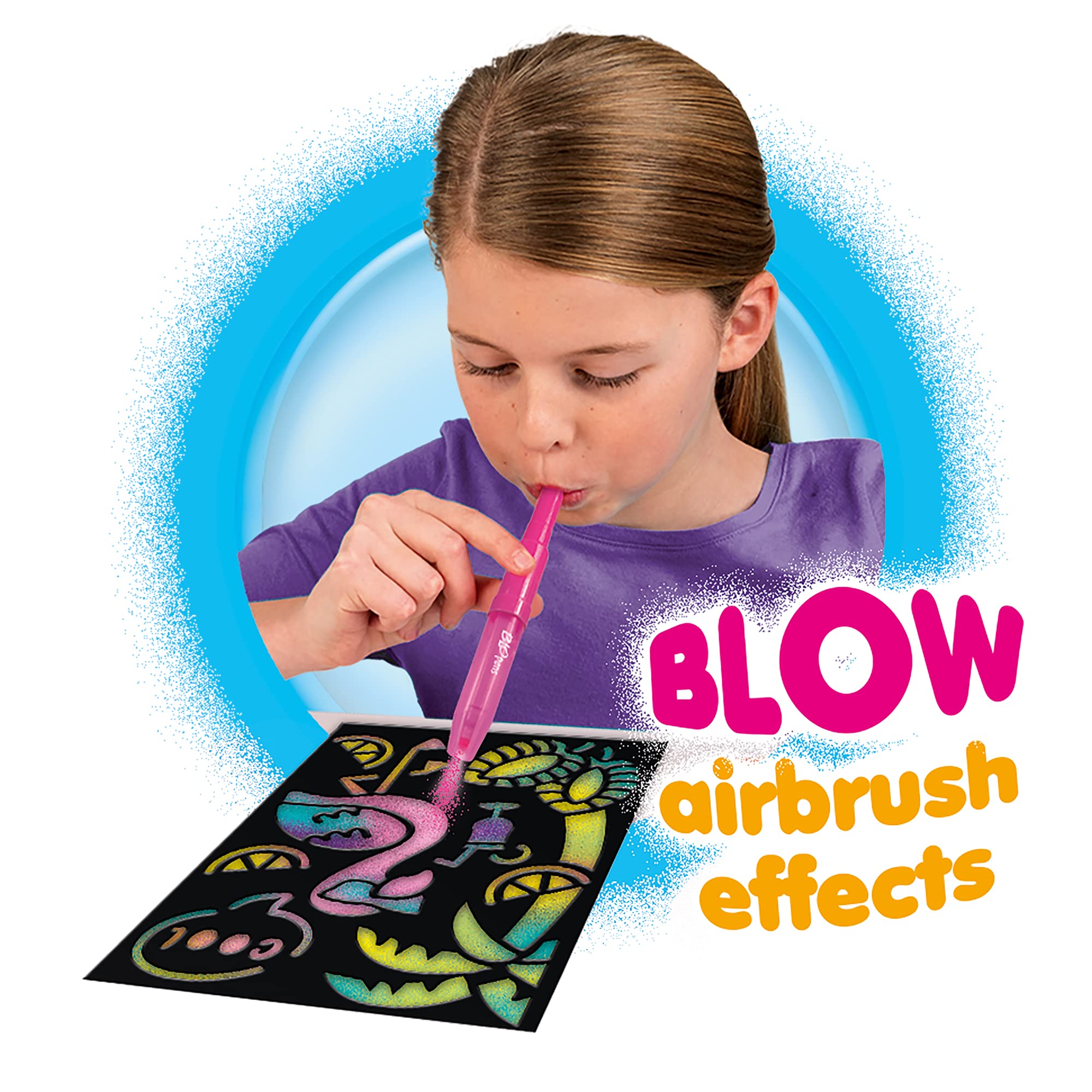 John Adams BLOPENS Sequins Activity Set - Airbrush Art Kit | Includes Sequins & Stencils | Ages 4+