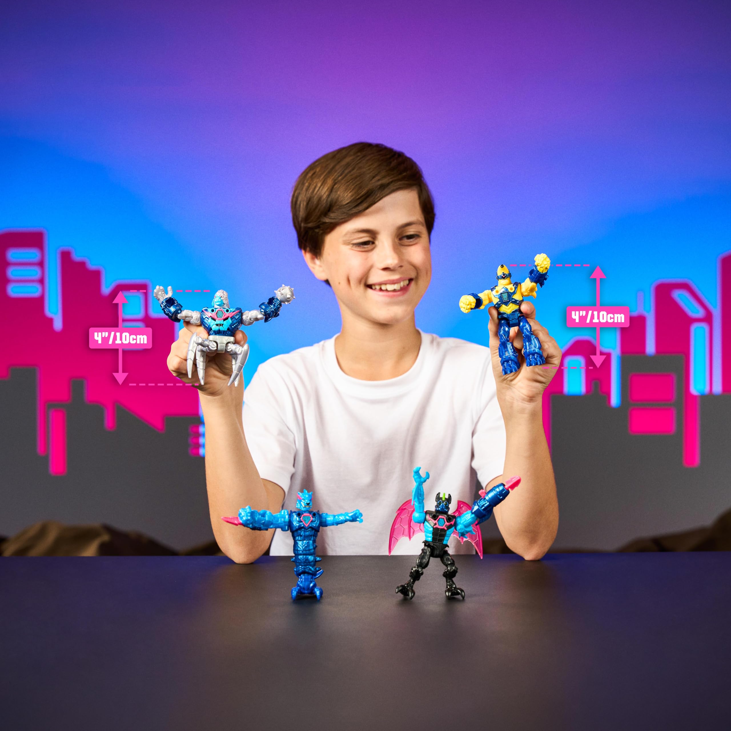 MrBeast Lab Hybrids Mega Pack - 4 Mix & Match Action Figures, 7 Accessories