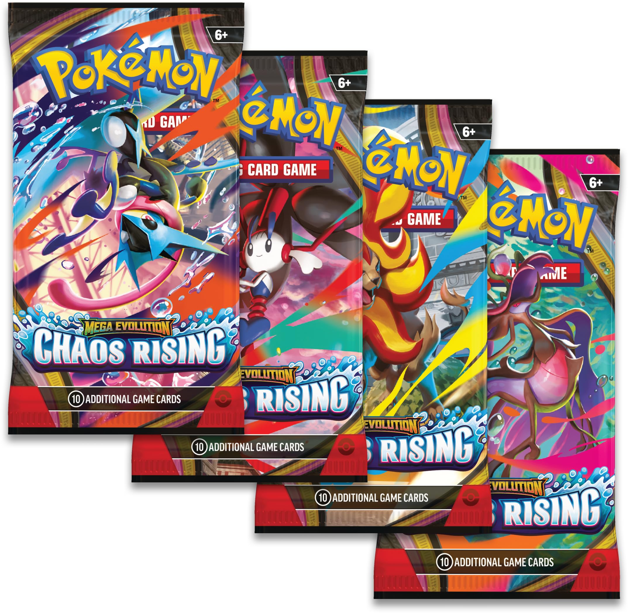 Pokémon TCG: Mega Evolution—Chaos Rising Booster Display - 18 Booster Packs | English | Ages 6+