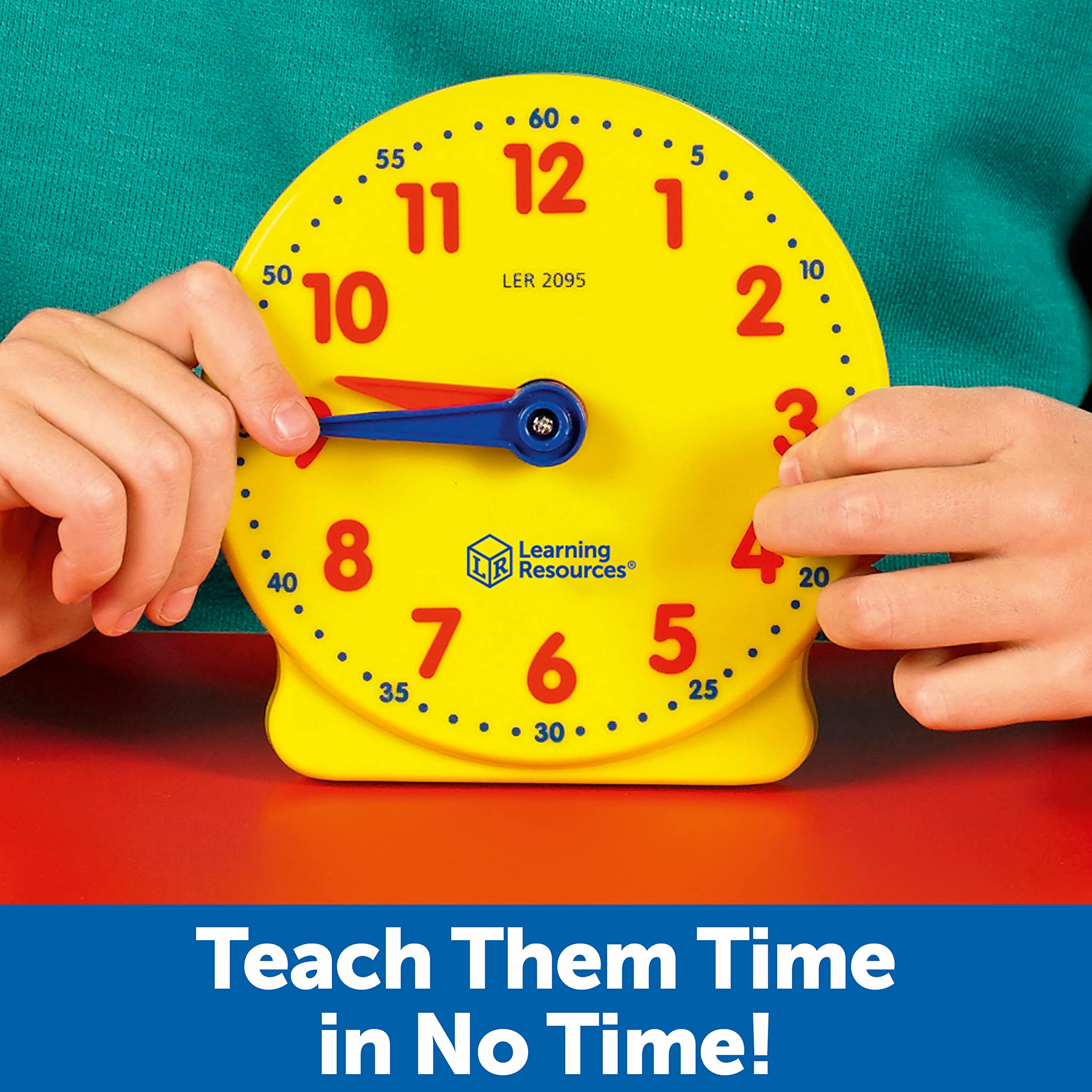 Learning Resources Big Time Student Clock - Hands-On Time Teaching Aid | Ages 5-9 | Colour-Coded 3