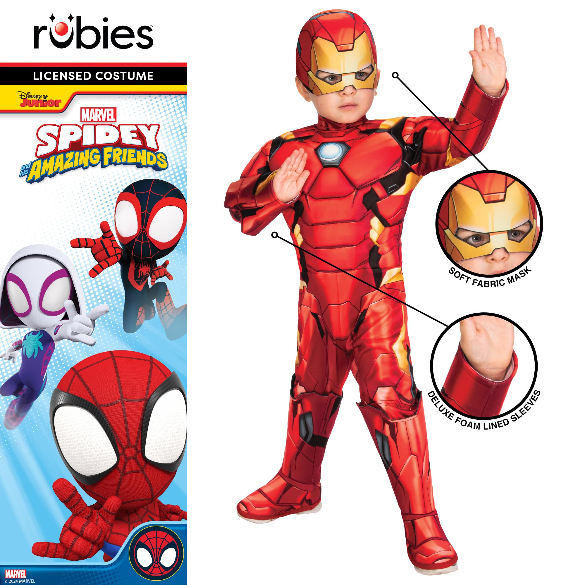 Rubies Official Marvel Avengers Iron Man Deluxe Toddler Costume - Ages 2-4 Years 2