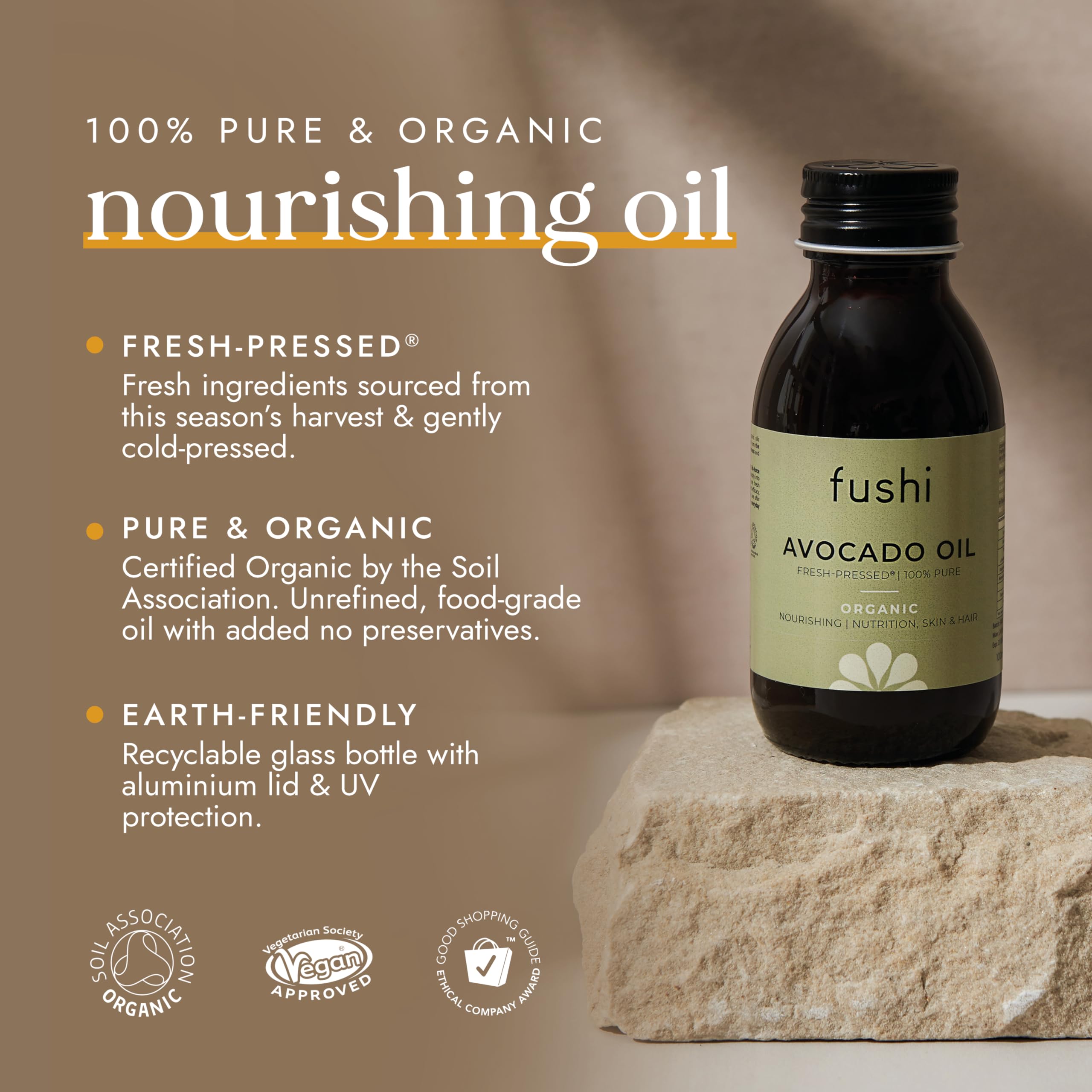 Fushi Avocado Organic Oil - 100ml Extra Virgin Cold Pressed | Vegan | Cooking Oil 2