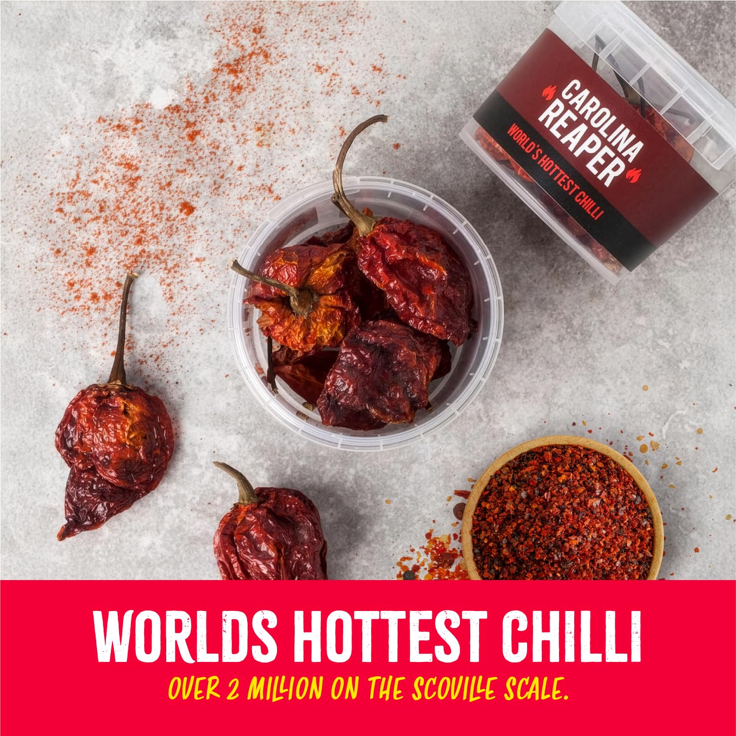 SPICE 'N' TICE Carolina Reaper Chilli Pot - World's Hottest Chilli | 10g Whole Pods