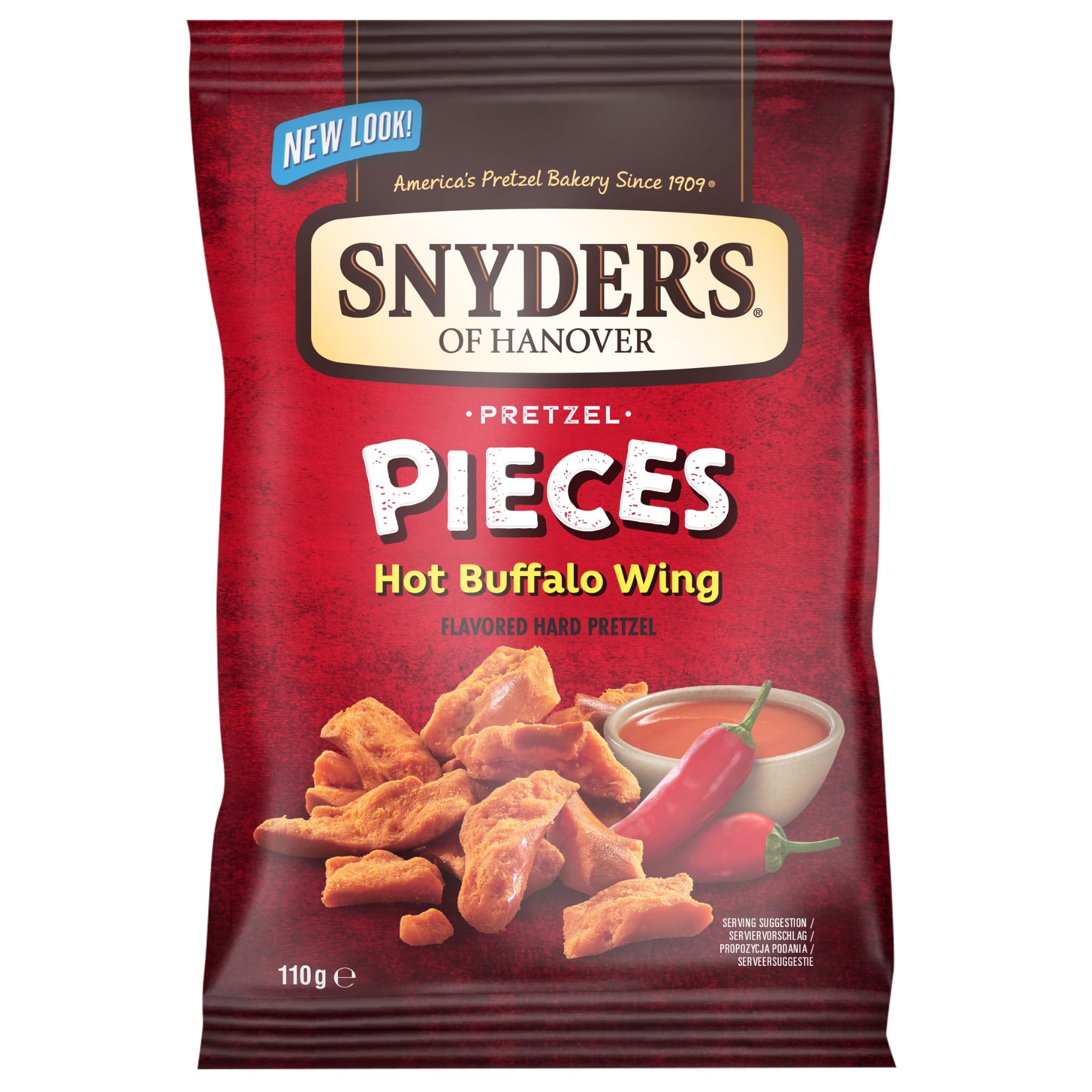 Snyder's of Hanover Pretzel Pieces Hot Buffalo Wings - 10 x 110g Sharing Pack