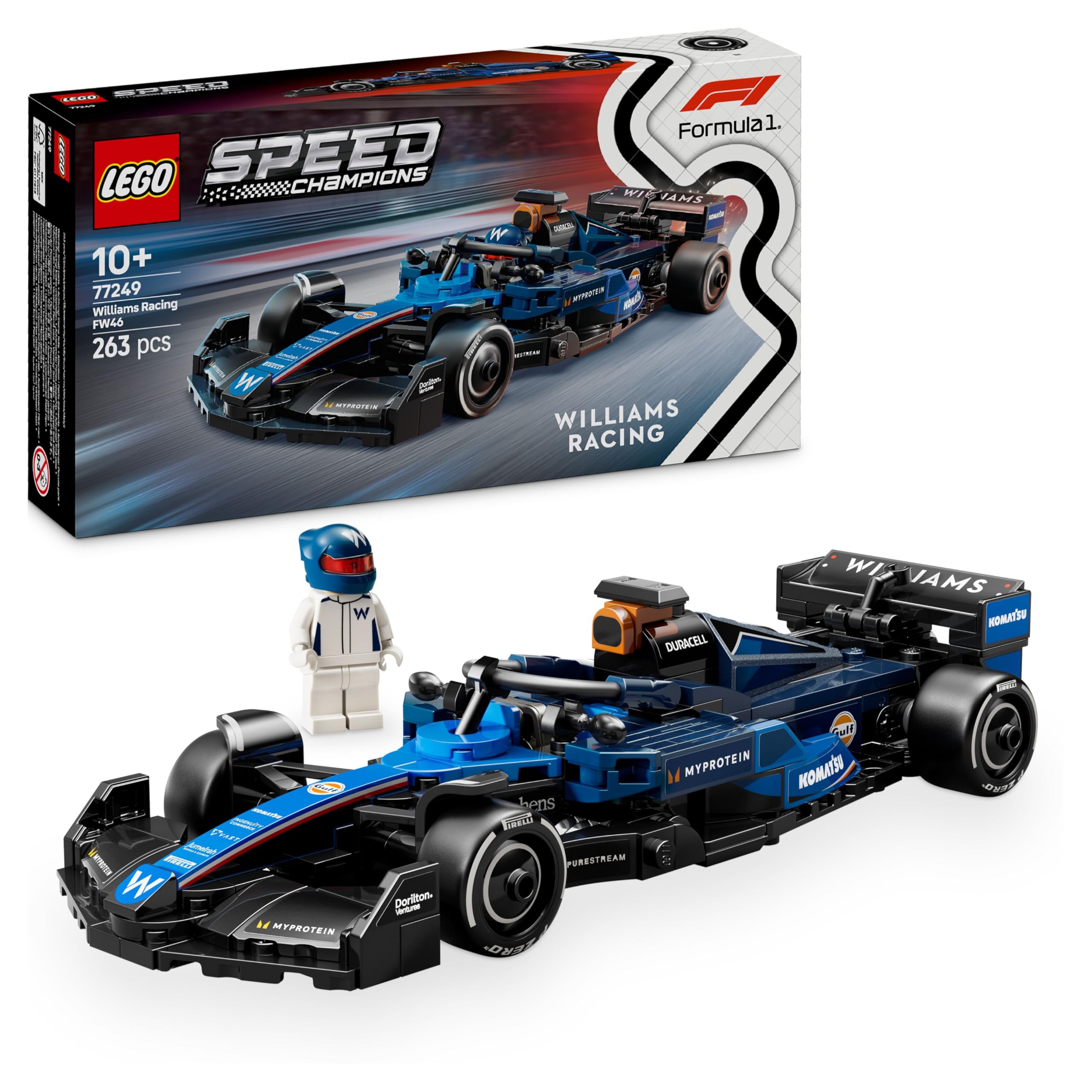 LEGO Speed Champions Williams Racing FW46 F1 Race Car Building Set - Model Kit for Ages 10+ 1