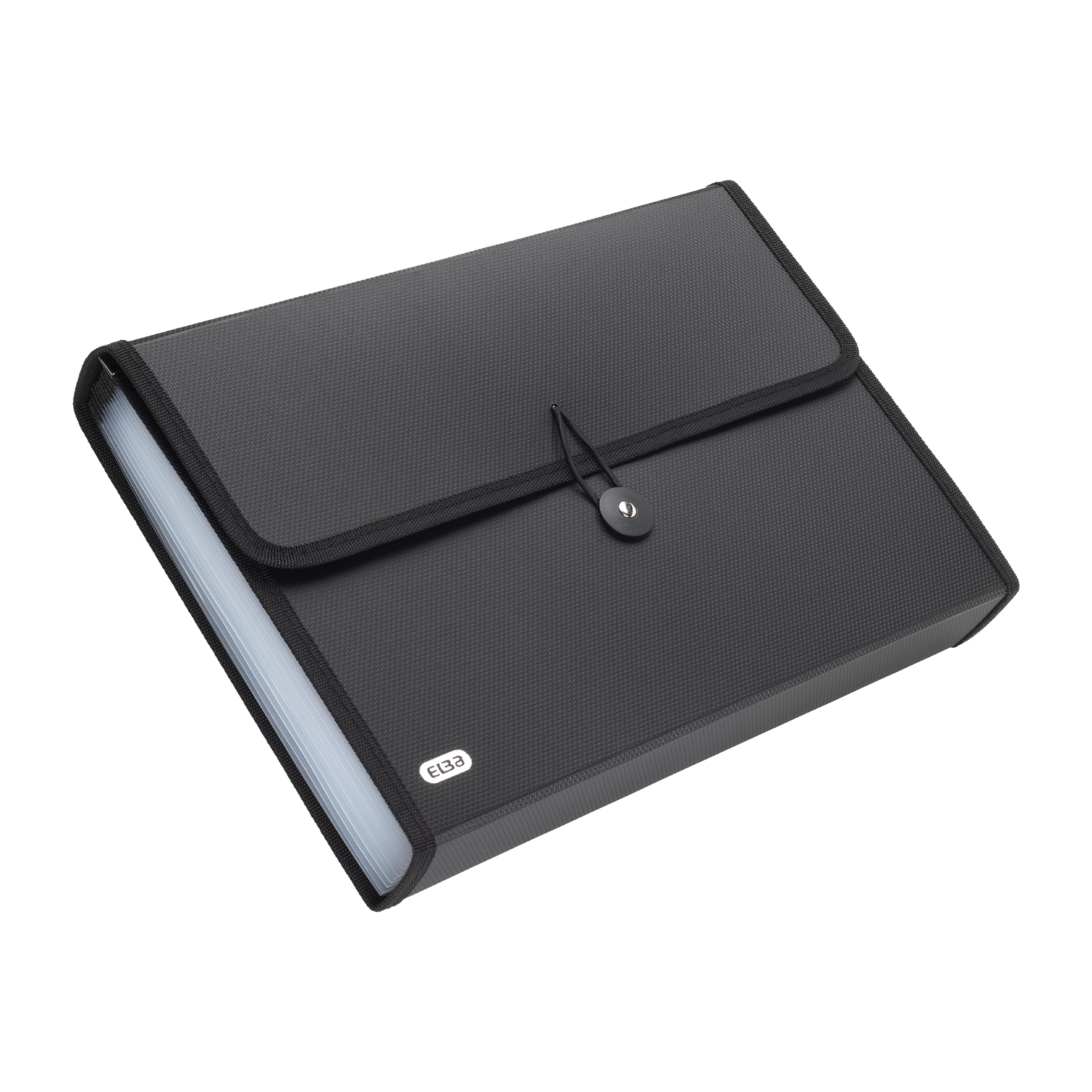 Elba A4 Expanding File Folder - 13 Pockets, Black Plastic Accordion Organizer | 300 Sheet Capacity 1