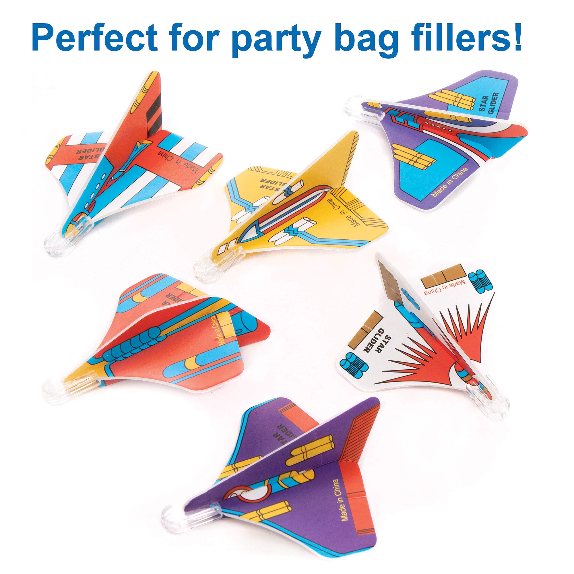 Baker Ross Mini Space Craft Rocket Flying Gliders - Pack of 12, Party Favour Toy for Kids 5