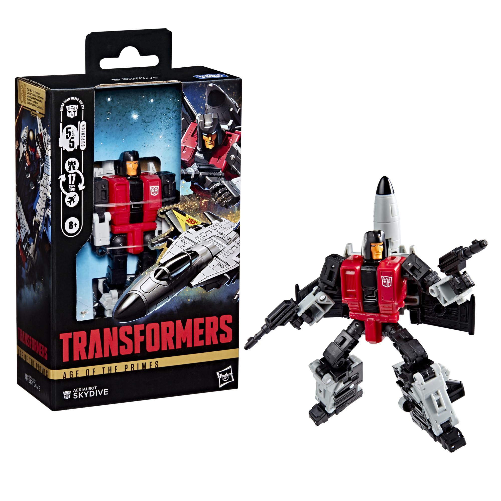 Transformers Age of the Primes Aerialbot Skydive Action Figure - 5.5 Inch Deluxe Class | Limited Edition | Ages 8+ 3