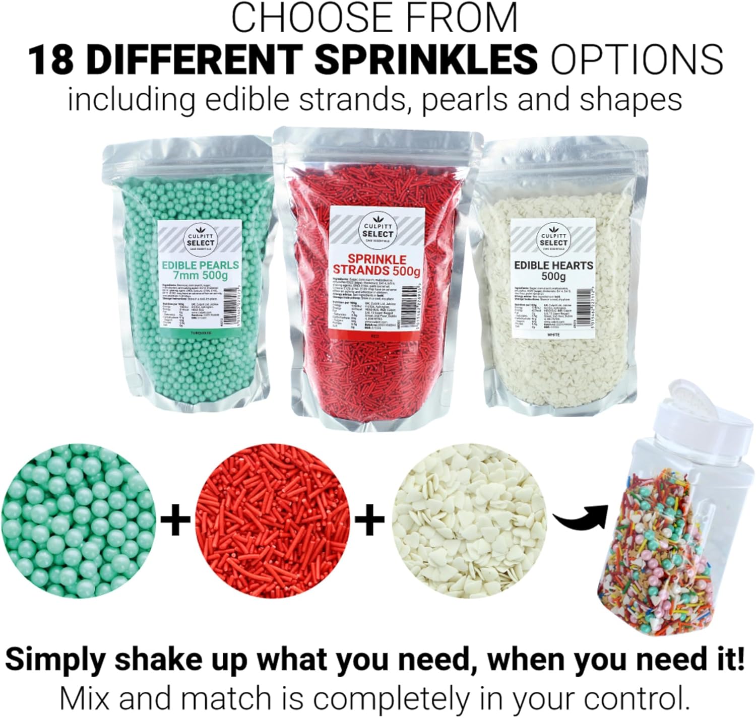 Culpitt Select Red Sugar Strands - Cake Sprinkle Decorations for Cakes, Cupcakes, Cookies, Ice Cream | 500g 5