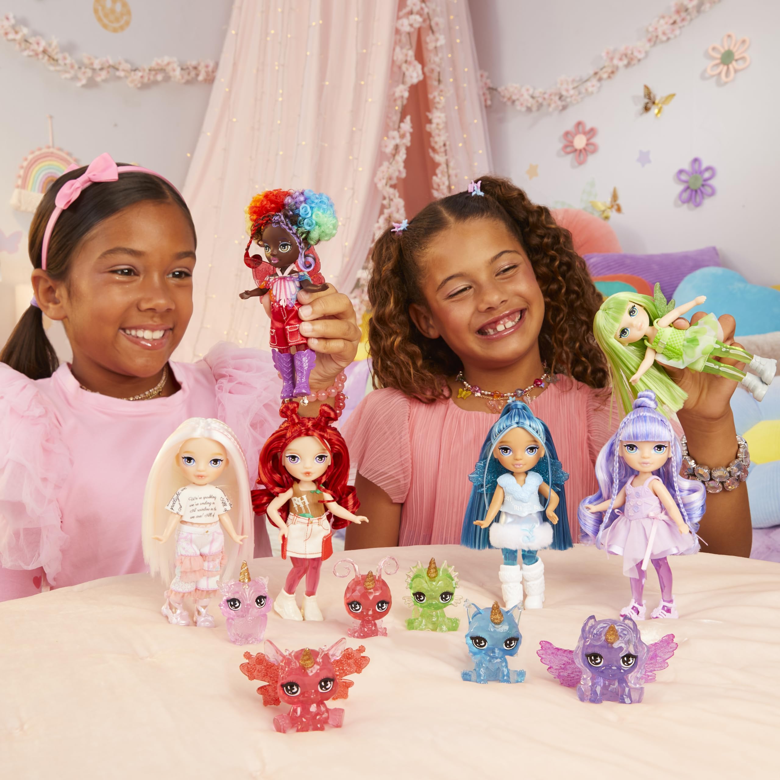Rainbow High Littles Fairy Doll Emerald - 14cm Posable Figure with Interchangeable Wings