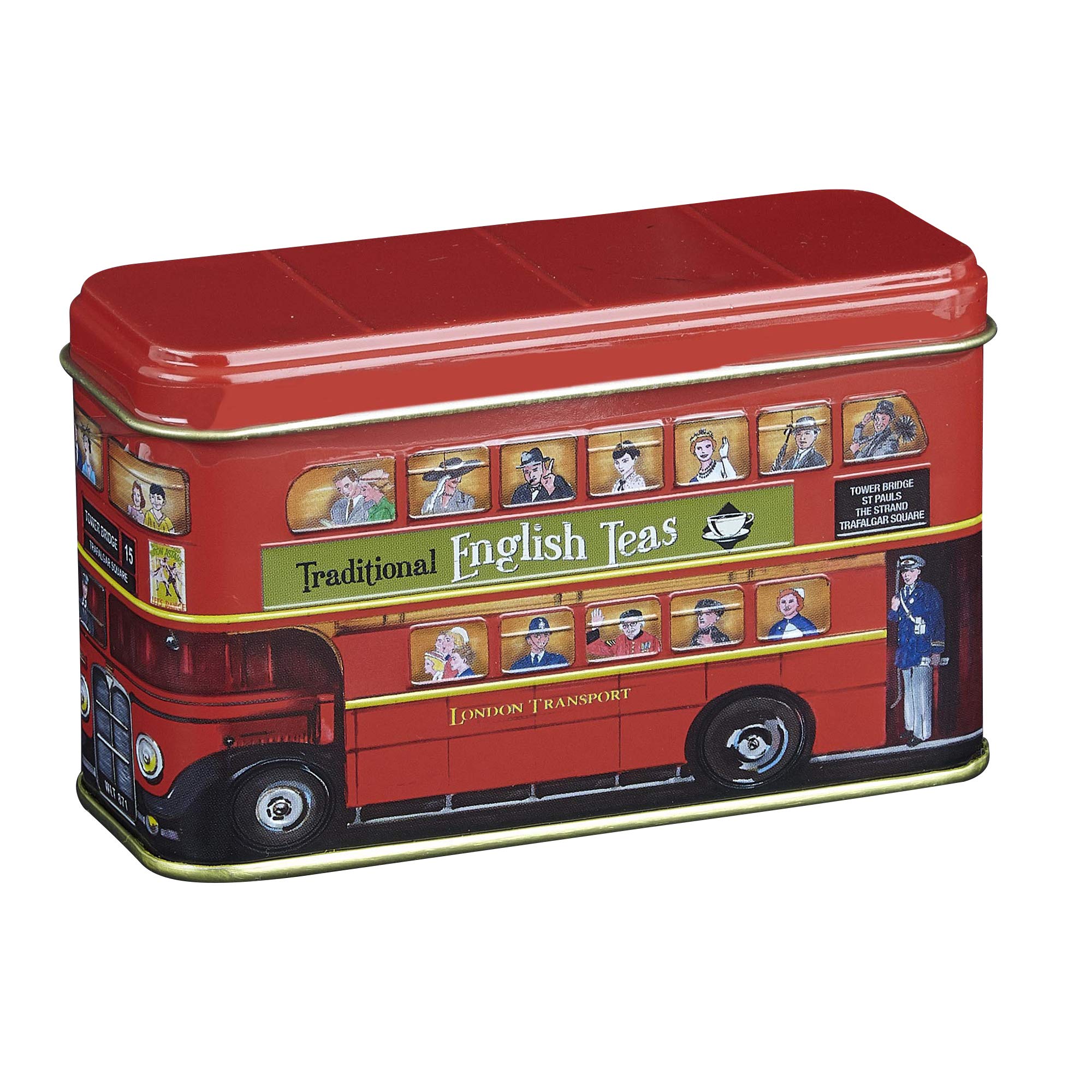 New English Teas London Bus Tea Caddy with 20 English Breakfast Teabags