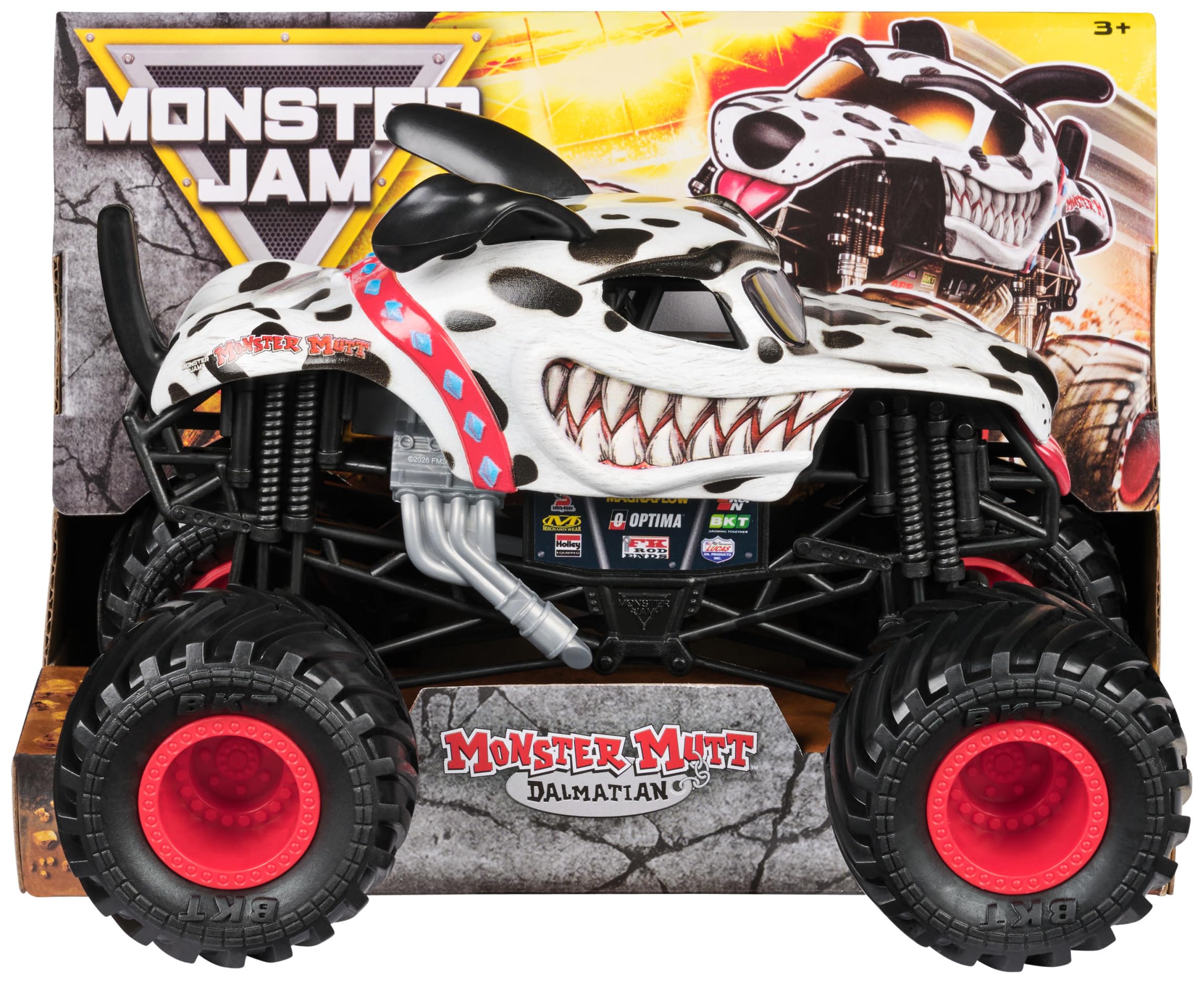Monster Jam Dalmatian 1:24 Scale Die-Cast Monster Truck | Working Suspension | Rubber BKT Tires 7