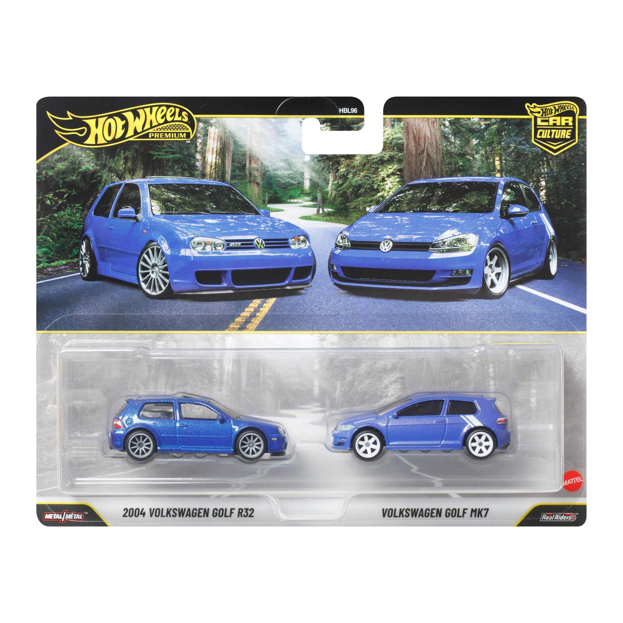 Hot Wheels Premium Car Culture 2-Pack (2004 Volkswagen Golf R32 & VW) | 1:64 Scale Metal/Metal