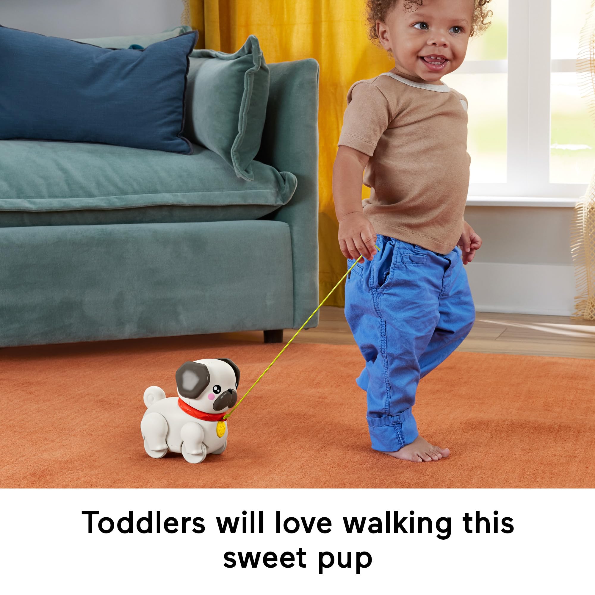 Fisher-Price FP Pets Walk-The-Pup-Pug Pull-Along Toy - Ages 12 Months+ 5
