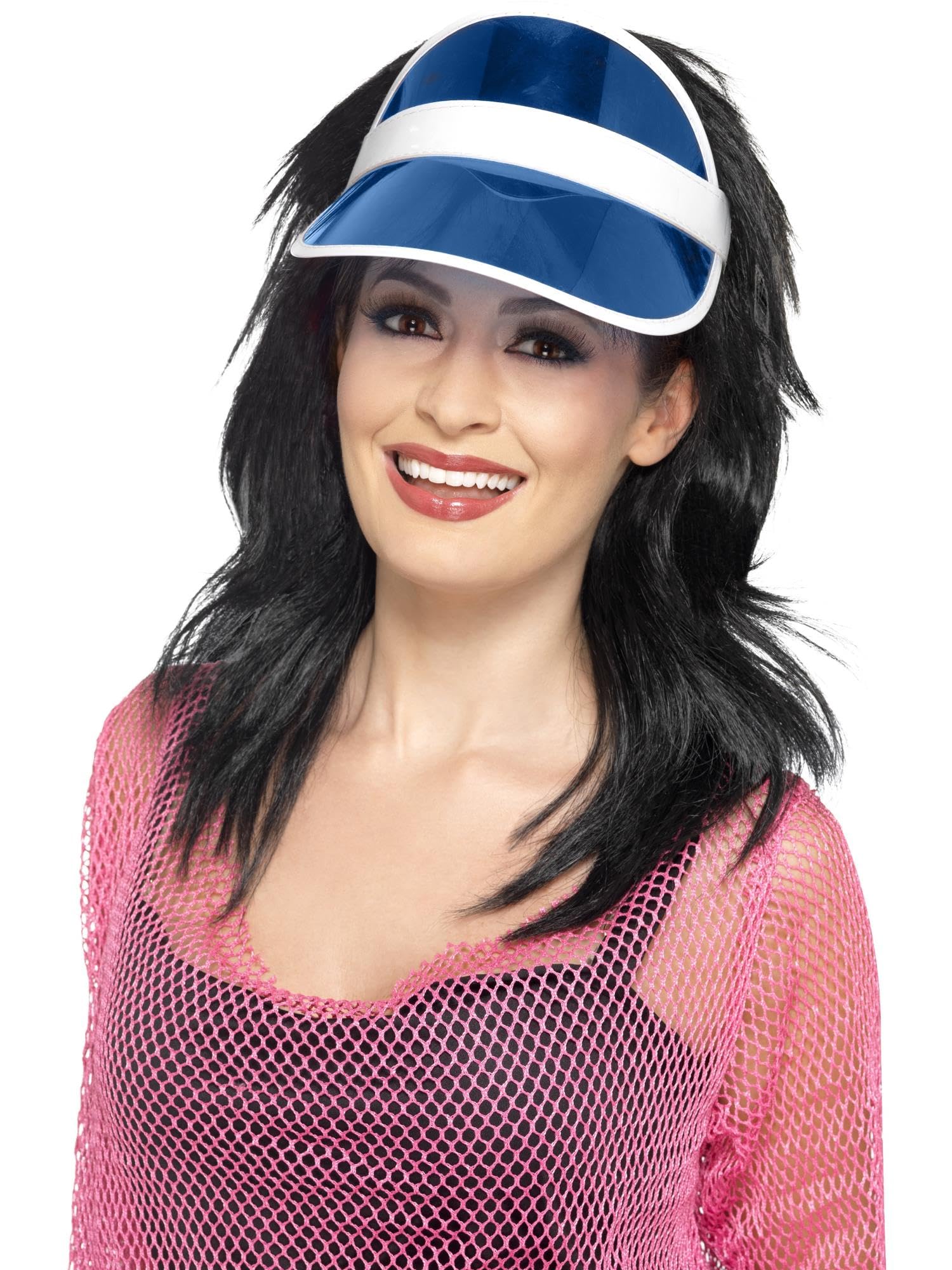 Smiffys 80s Sun Visor - Blue, Polyester | Adult Fancy Dress Accessory 1