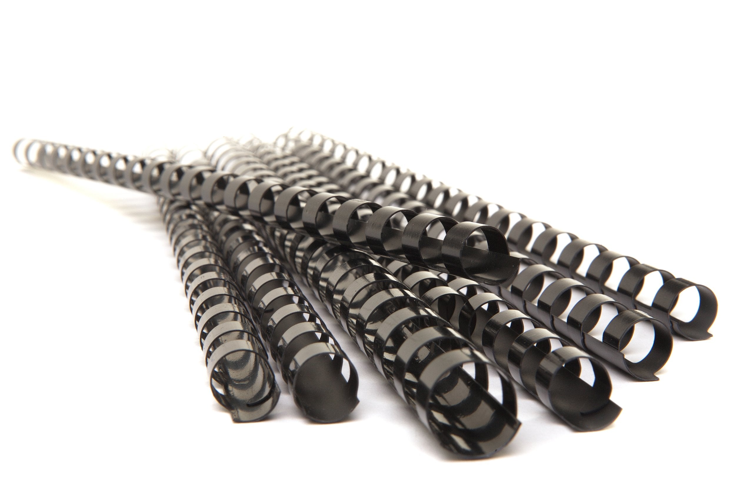 Pavo Binding Combs 8001477 - Assorted Sizes (8, 10, 12, 14mm) | 25 Pack Black PVC 1