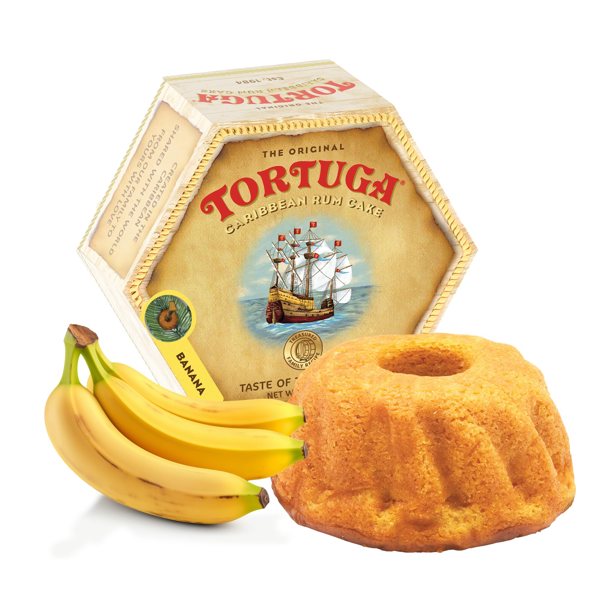 TORTUGA - Banana Flavour Rum Cake 454 g, Moist Caribbean Style Dessert 6