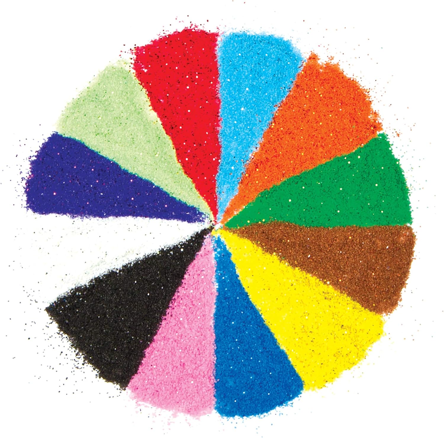 Baker Ross Mini Bags of Glitter Sand (Pack of 12) for Kids Arts and Crafts