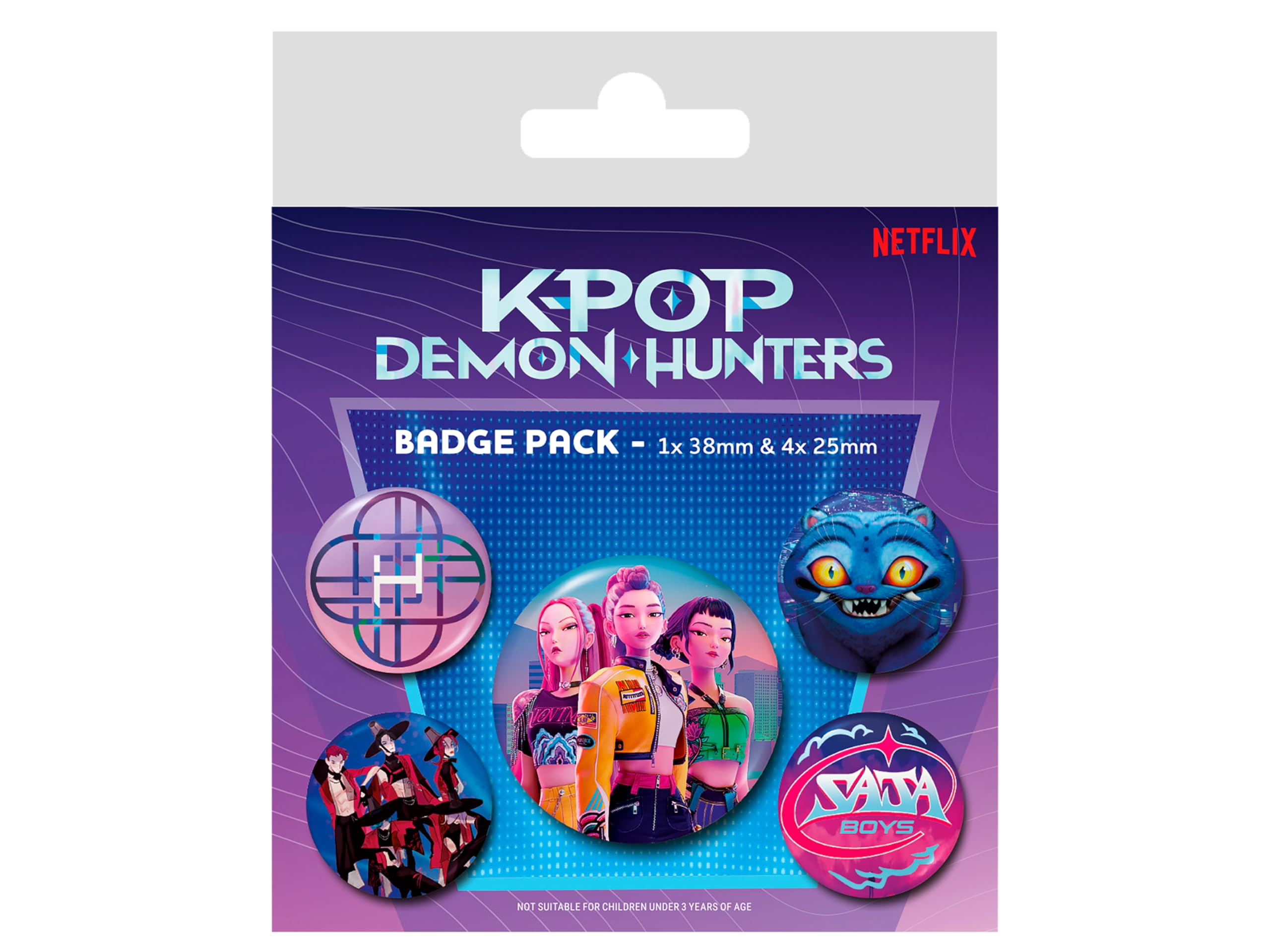 Pyramid International K-Pop Demon Hunters 5 Piece Button Badge Set | Huntrix, Derpy, Demons In Disguise