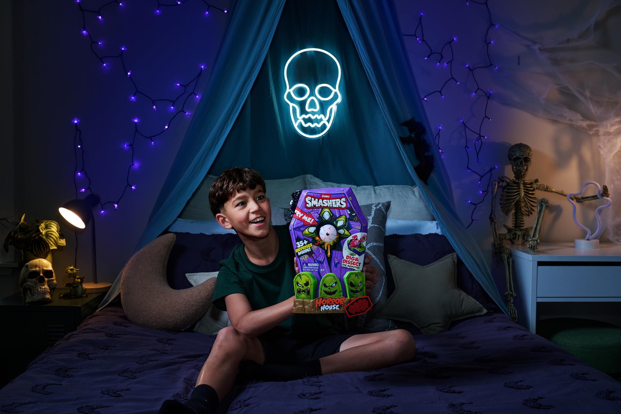 ZURU SMASHERS Mega Horror House (Blood Shark) Interactive Toy with 35+ Surprises | Ages 3+ 5