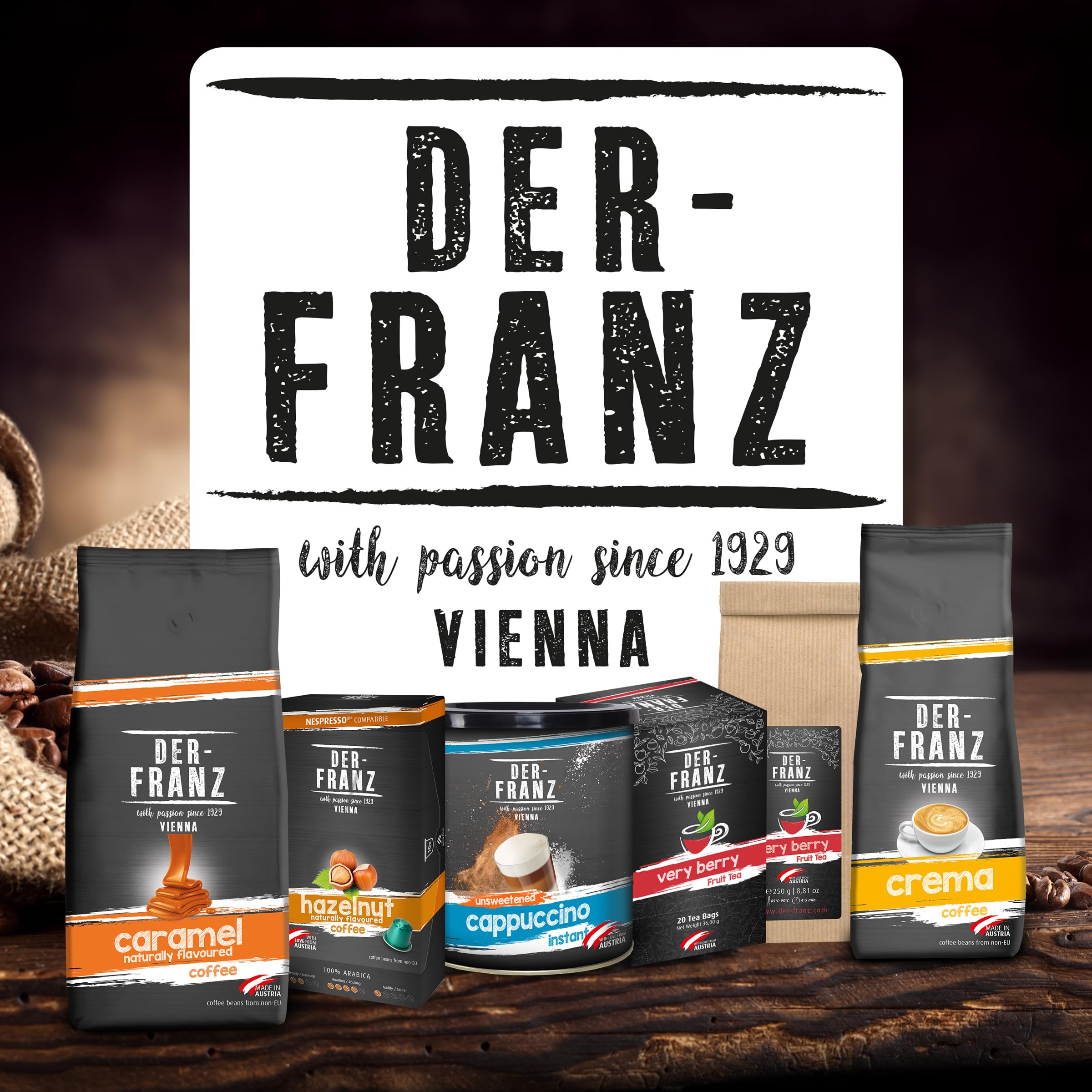 Der-Franz Hazelnut Flavoured Roasted Whole Coffee Beans - 1 kg | Intensity 3/5 | UTZ Certified 5