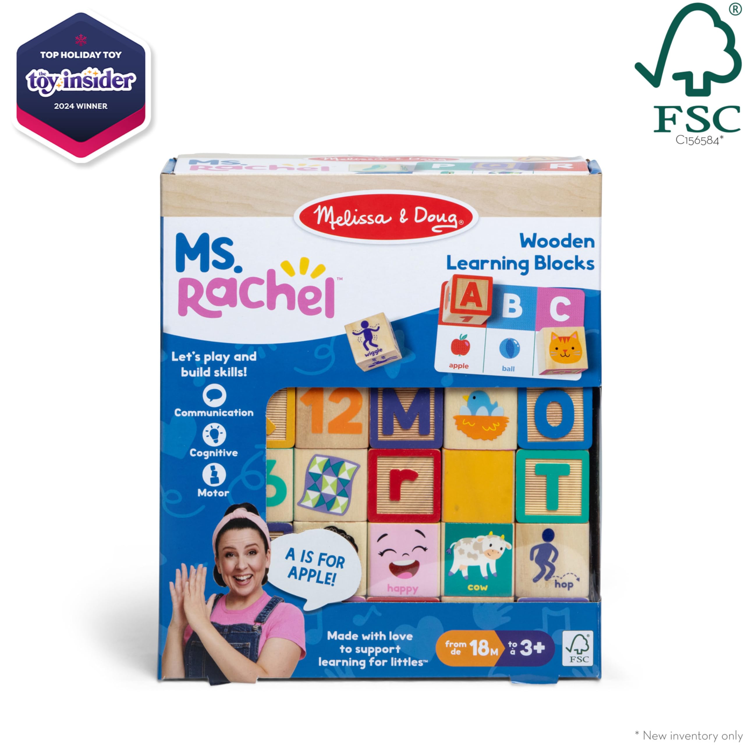 Melissa & Doug Ms. Rachel Wooden Learning Blocks Set for Ages 18 Months+ | 30 Blocks & 14 Cards 6