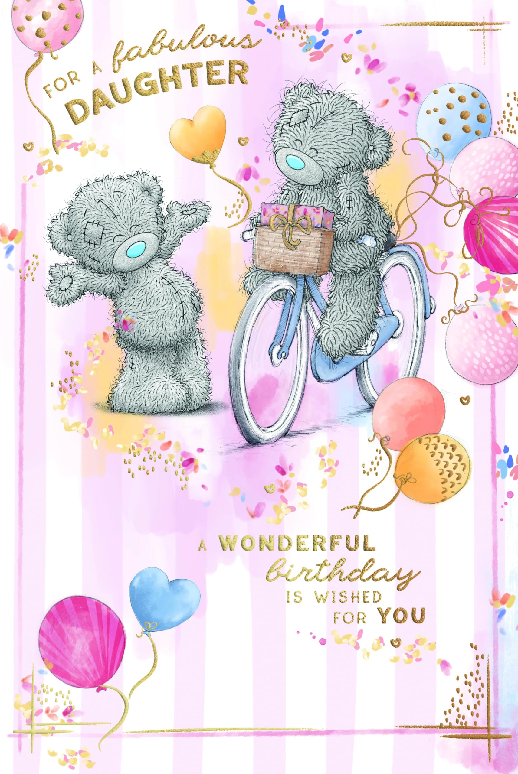 Me To You Tatty Teddy Fabulous Daughter Birthday Card | Luxury Gold Foil | 6 x 9 inches 1