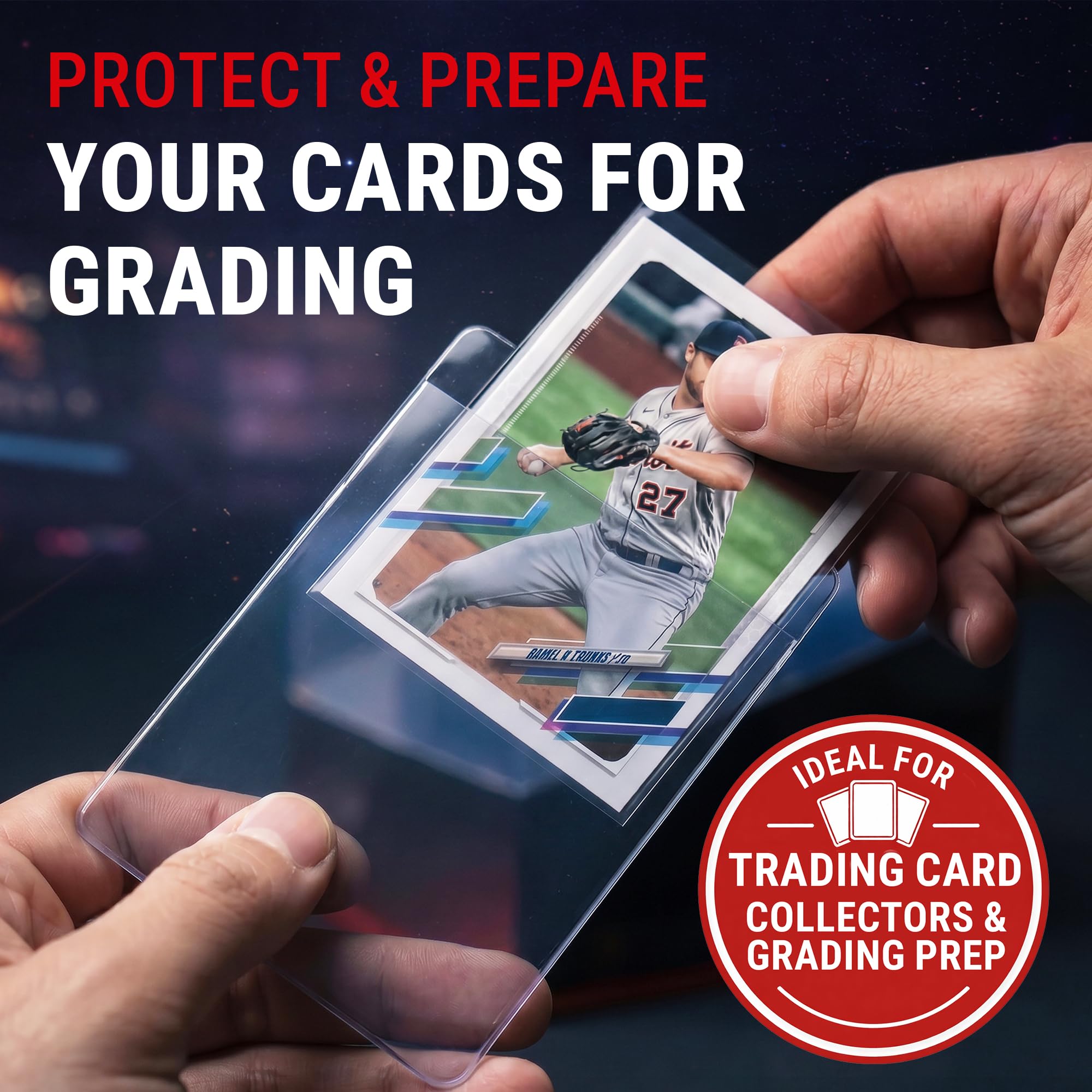 Ultra Pro Semi-Rigid Tall Card Sleeves - 200 Count | Grading Submission Ready | Holds Cards up to 3-3/16" x 4-1/4" 2