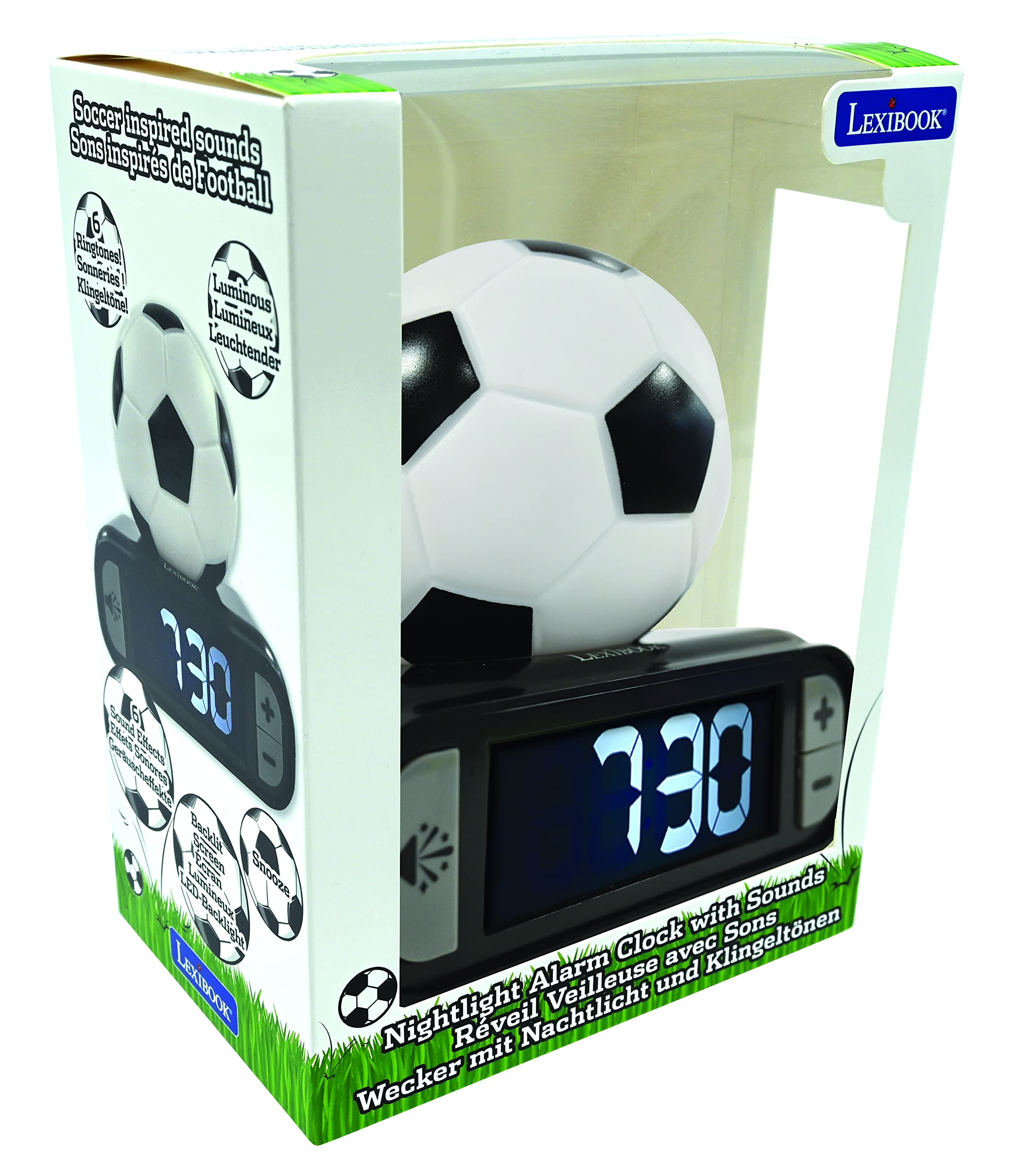 LEXIBOOK Digital Alarm Clock with Night Light - Soccer Ball Design, Snooze & Light-Up Features 12